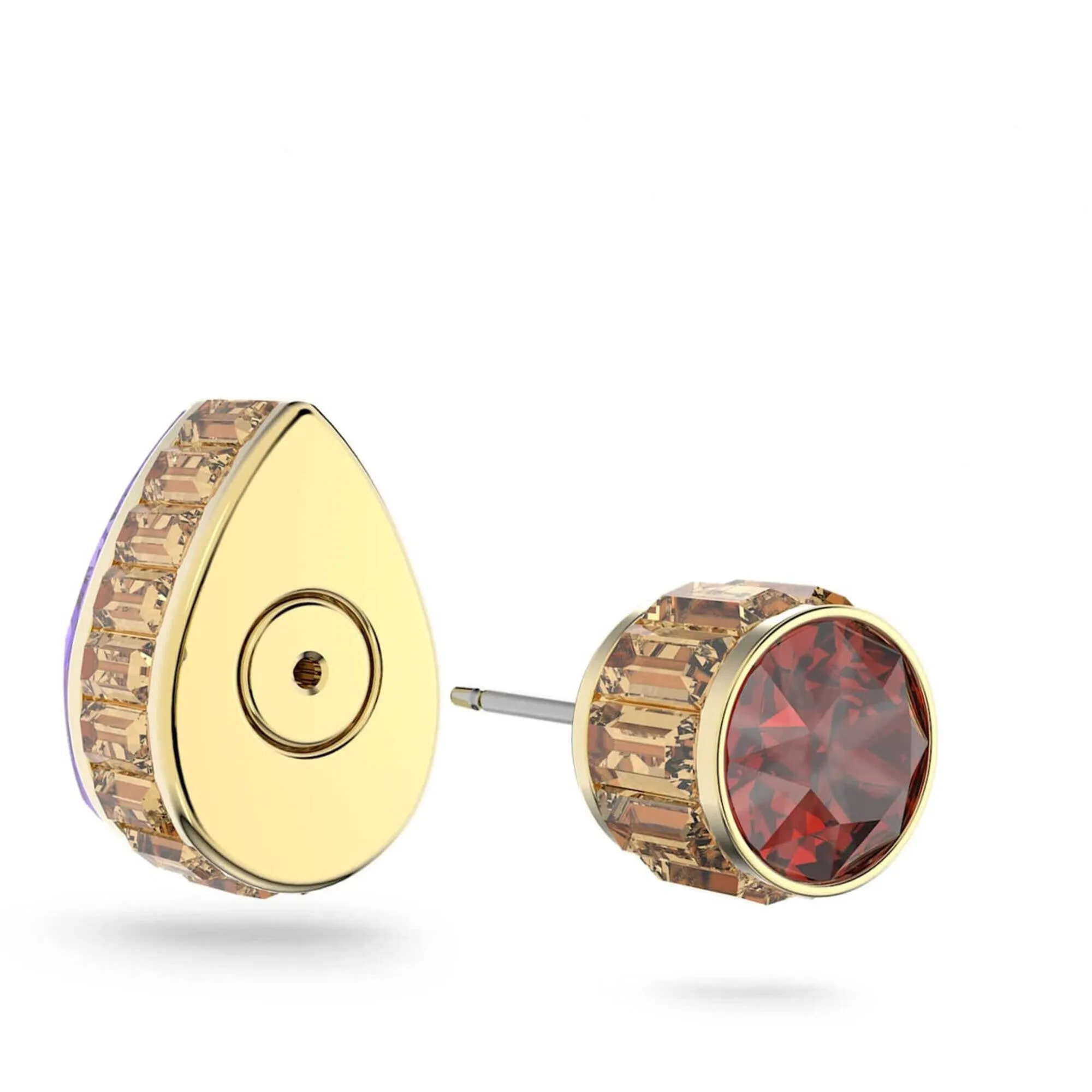 Swarovski Jewelry Swarovski Unisex Single Earring - Orbita Yellow Gold Drop Cut Purple Crystal | 5600524