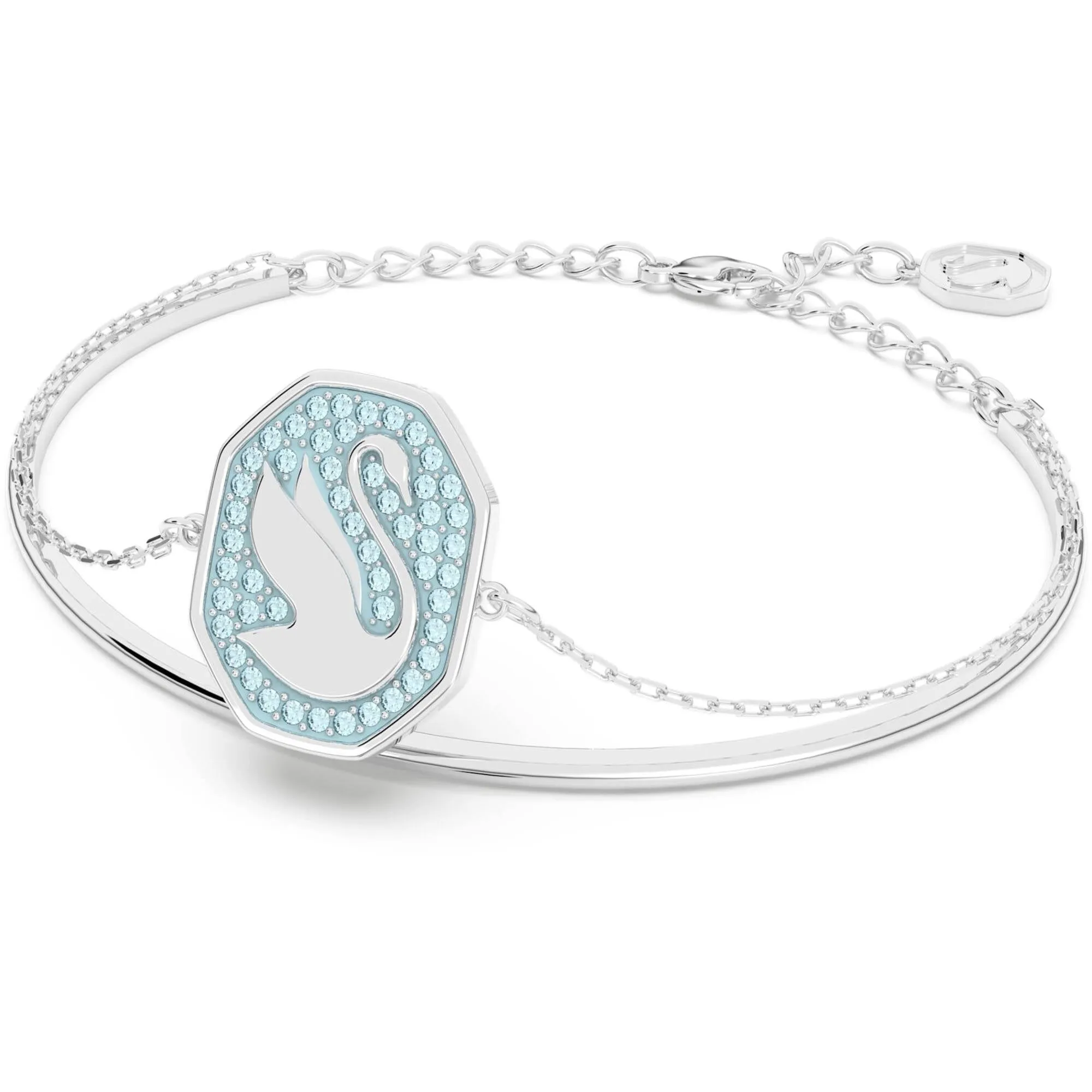 Swarovski Jewelry Swarovski Women's Bangle Bracelet - Signum Swan Blue Crystal Rhodium Plated | 5628552
