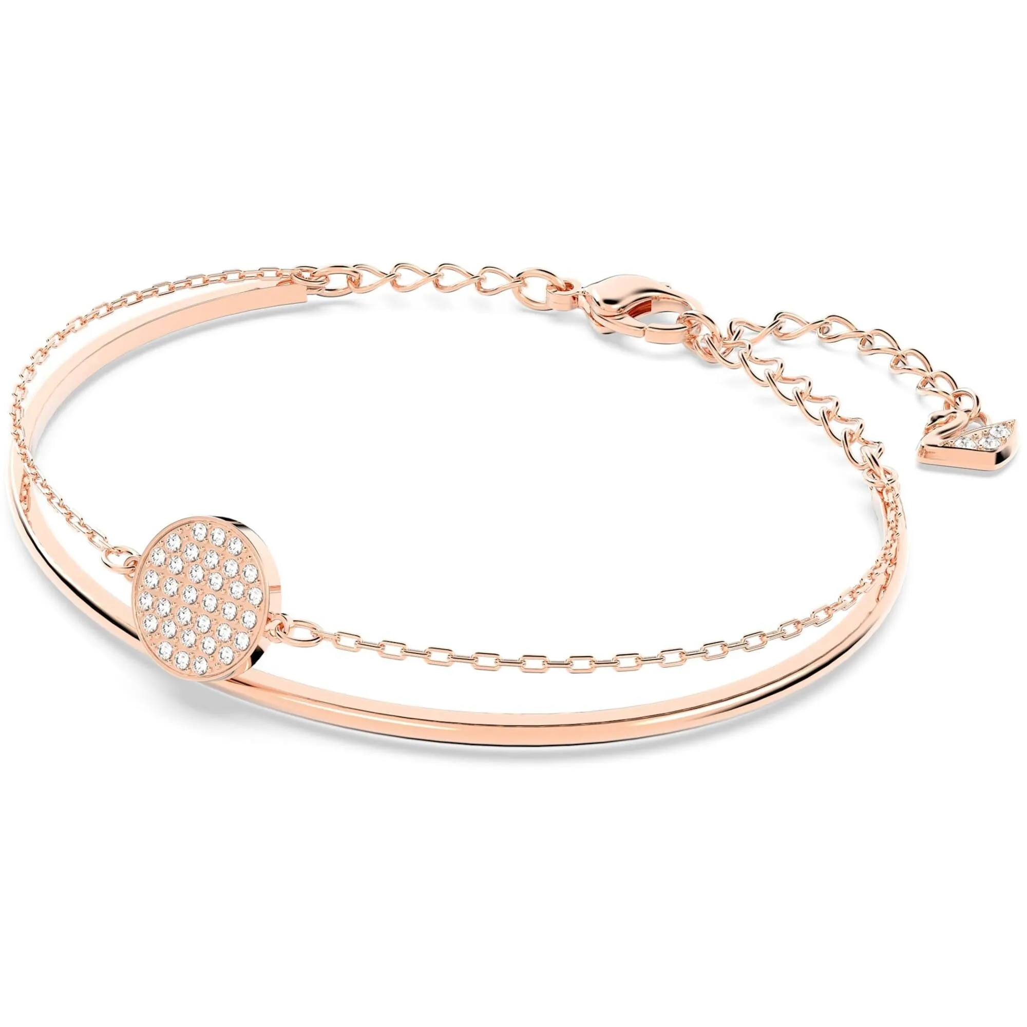 Swarovski Jewelry Swarovski Women's Bangle Bracelet - Sublima Crystal Pave Disc Rose Gold | 5274892