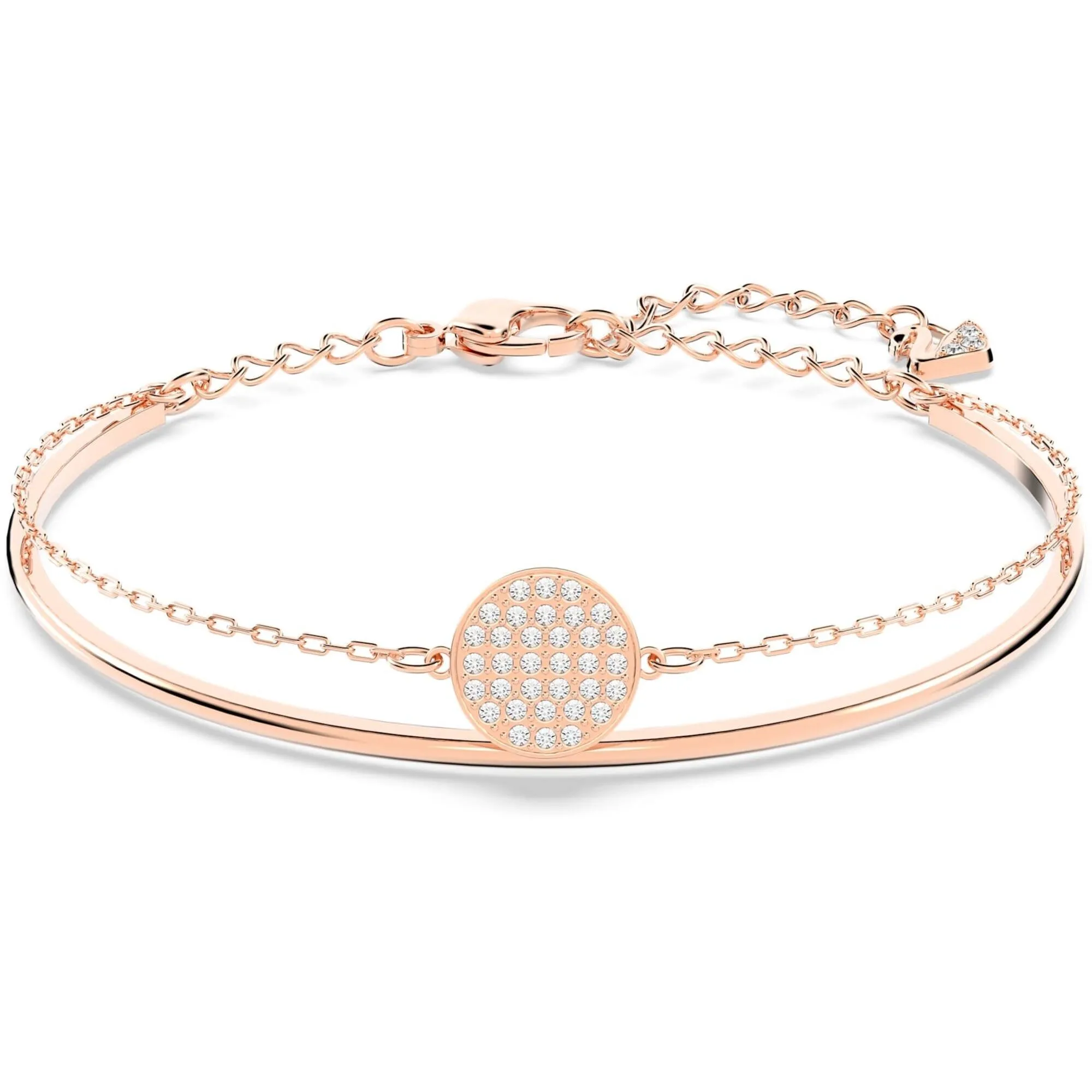 Swarovski Jewelry Swarovski Women's Bangle Bracelet - Sublima Crystal Pave Disc Rose Gold | 5274892