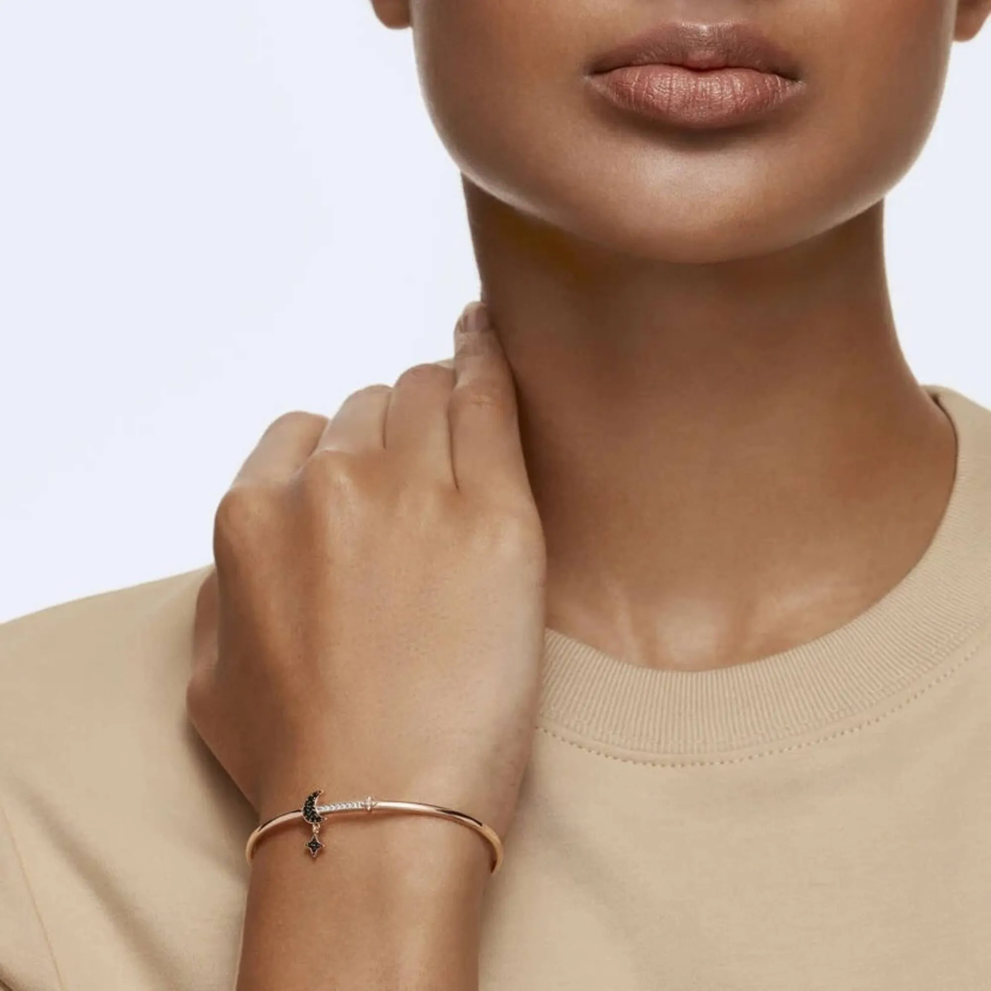 Swarovski Jewelry Swarovski Women's Bangle Bracelet - Swarovski Symbolic Duo Moon Rose Gold | 5429729