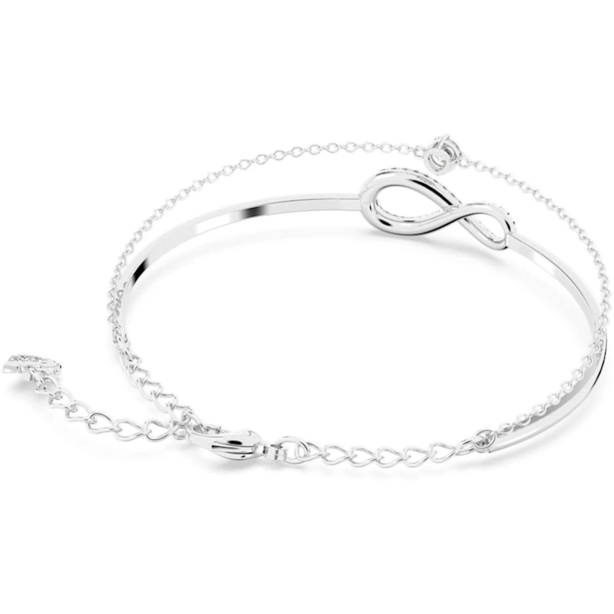 Swarovski Jewelry Swarovski Women's Bangle - Infinity White Crystals Elegant Rhodium Plated | 5520584