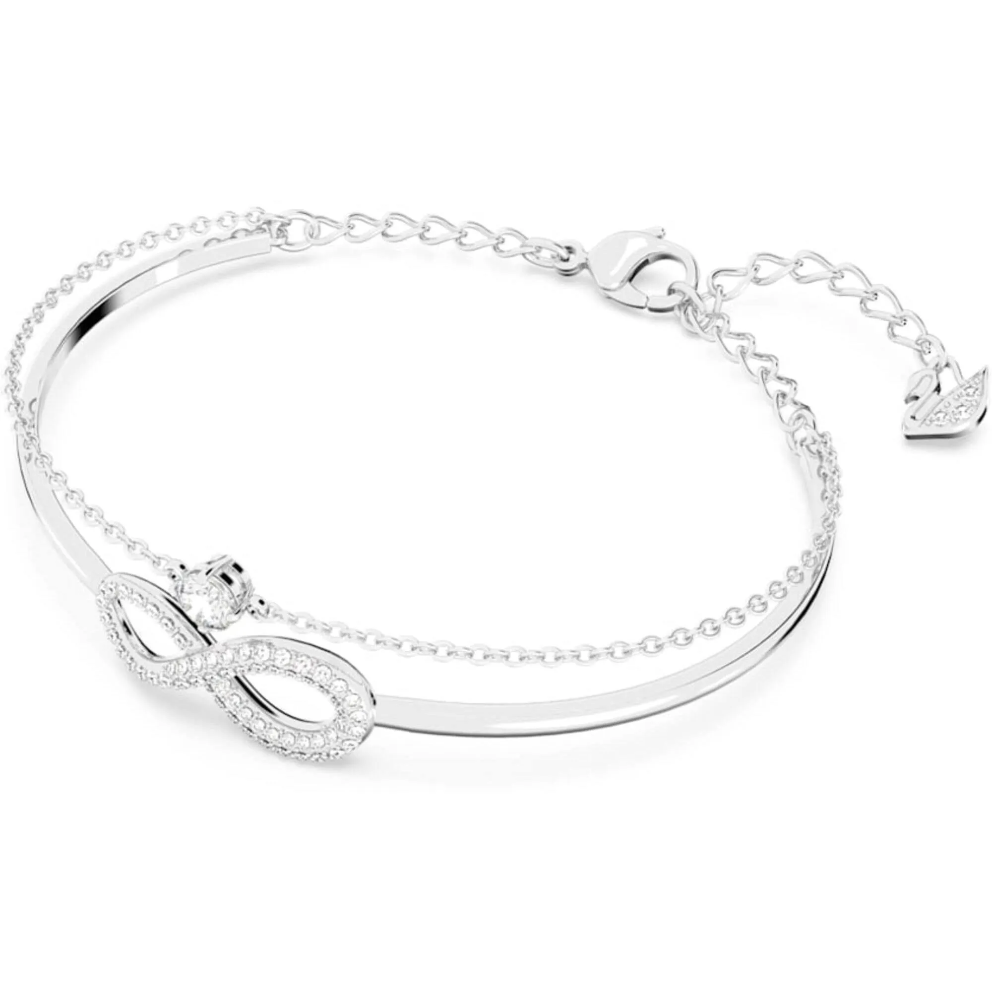Swarovski Jewelry Swarovski Women's Bangle - Infinity White Crystals Elegant Rhodium Plated | 5520584