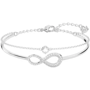 Swarovski Jewelry Swarovski Women's Bangle - Infinity White Crystals Elegant Rhodium Plated | 5520584