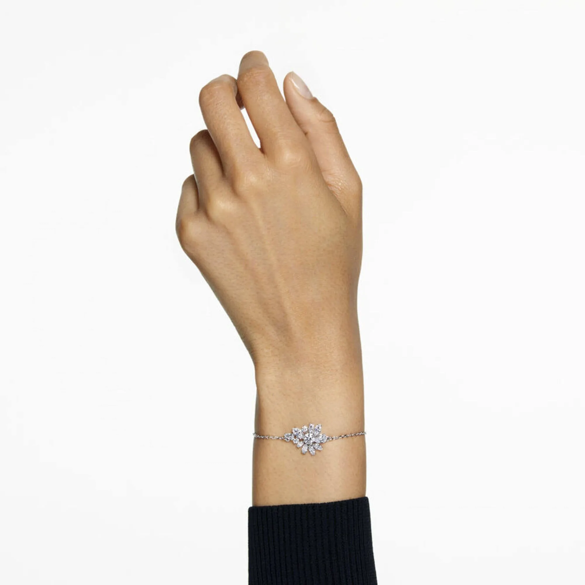 Swarovski Jewelry Swarovski Women's Bracelet - Gema White Flower Mixed Cuts Rhodium Plated | 5644684
