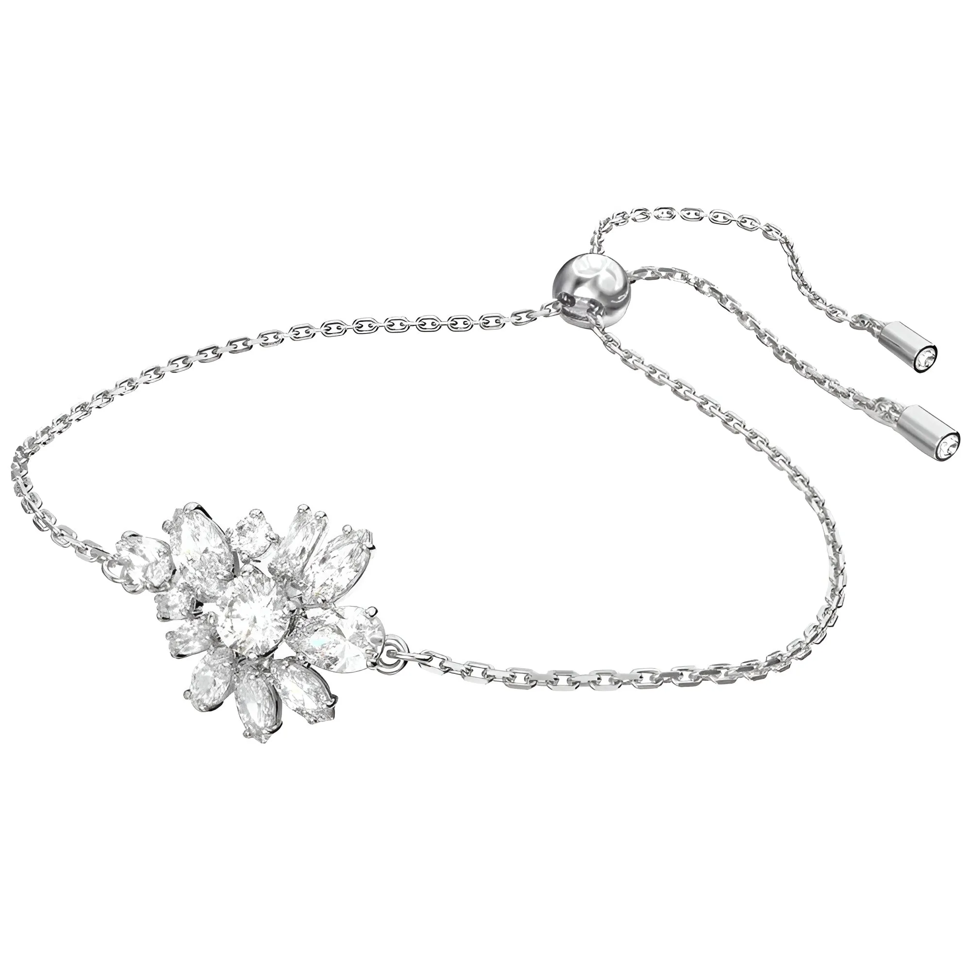 Swarovski Jewelry Swarovski Women's Bracelet - Gema White Flower Mixed Cuts Rhodium Plated | 5644684