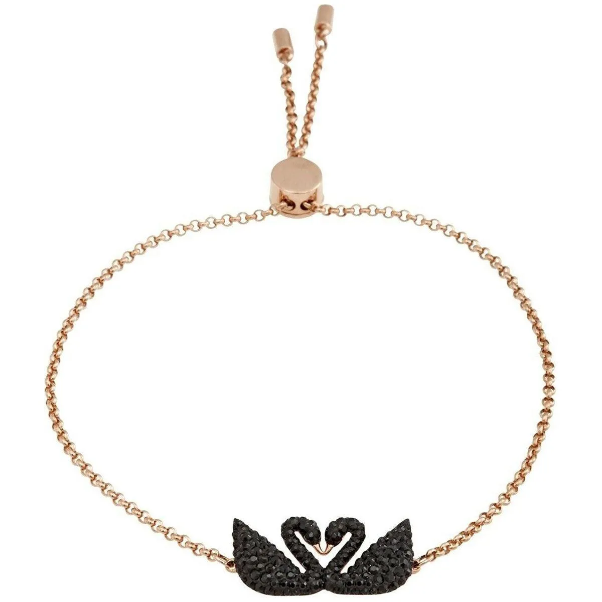 Swarovski Jewelry Swarovski Women's Bracelet - Iconic Swan Black Crystal Rose Gold Plated | 5451389