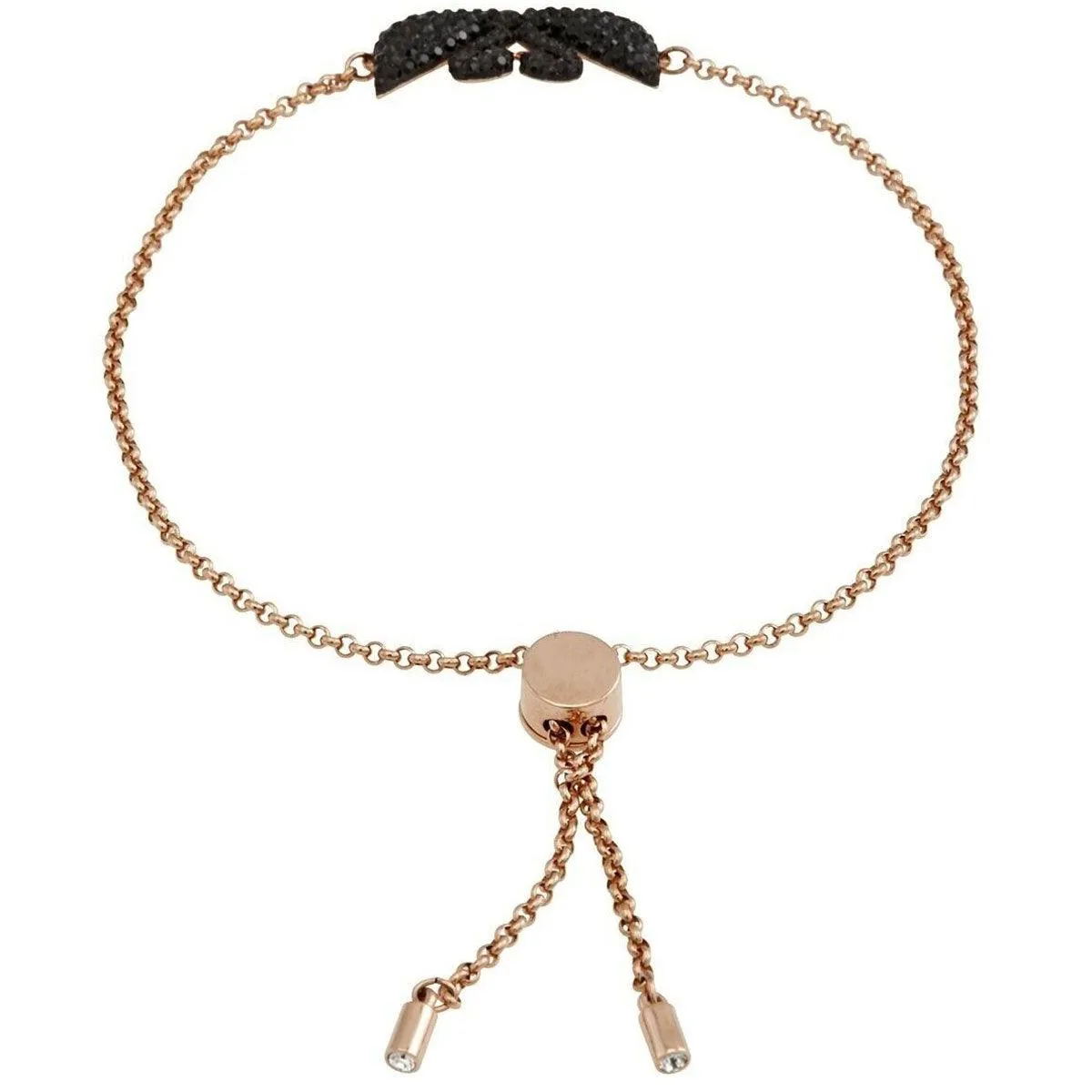 Swarovski Jewelry Swarovski Women's Bracelet - Iconic Swan Black Crystal Rose Gold Plated | 5451389