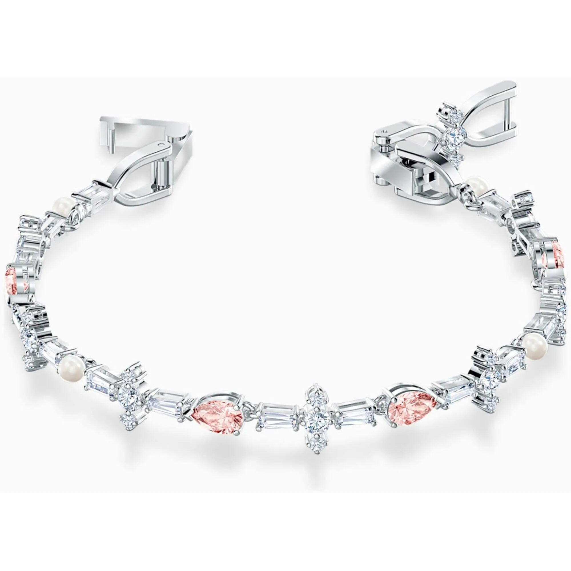 Swarovski Jewelry Swarovski Women's Bracelet - Perfection Pink, White Crystal Rhodium Plated | 5524544