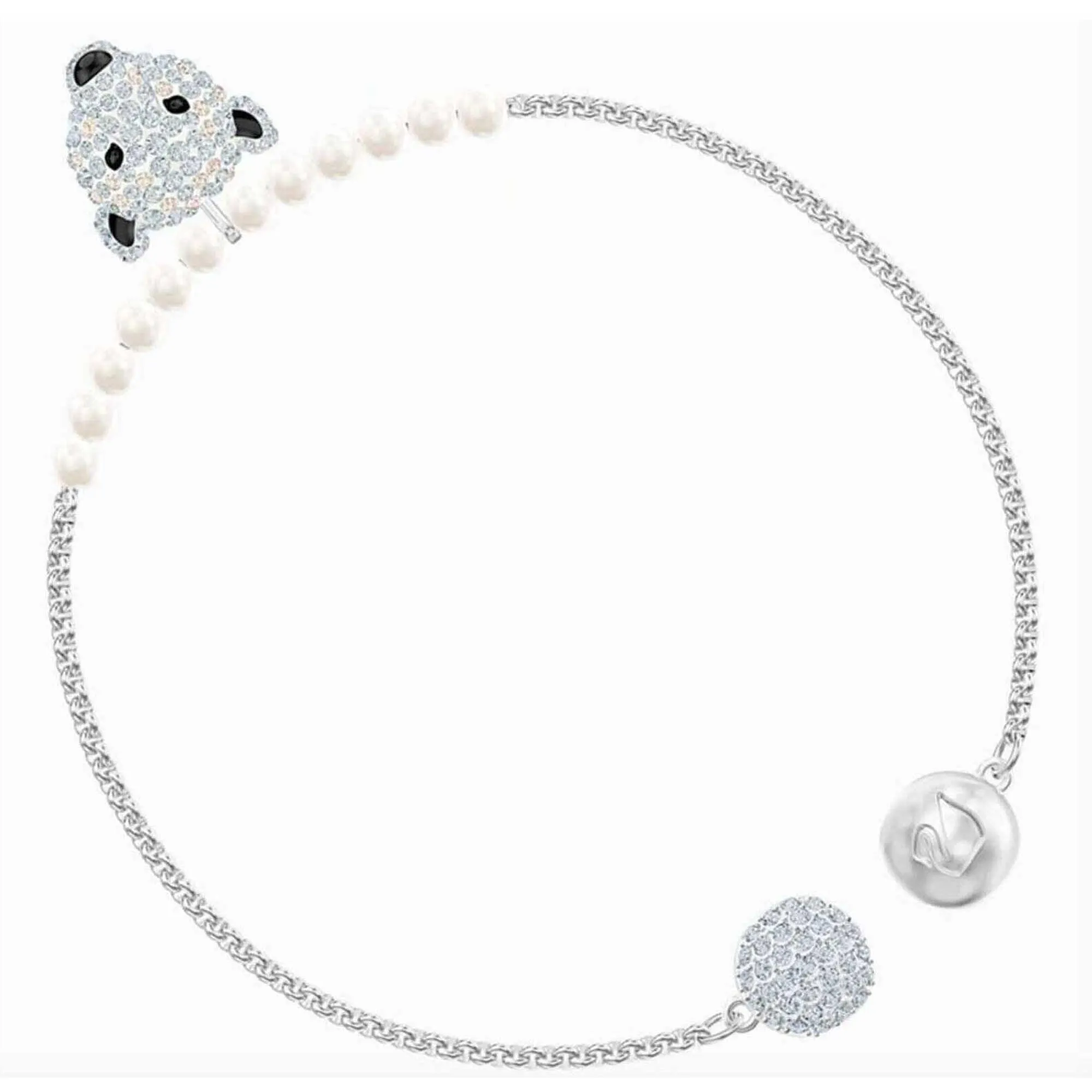 Swarovski Jewelry Swarovski Women's Bracelet - Polar Bestiary Rhodium Plated White Pearls | 5493706