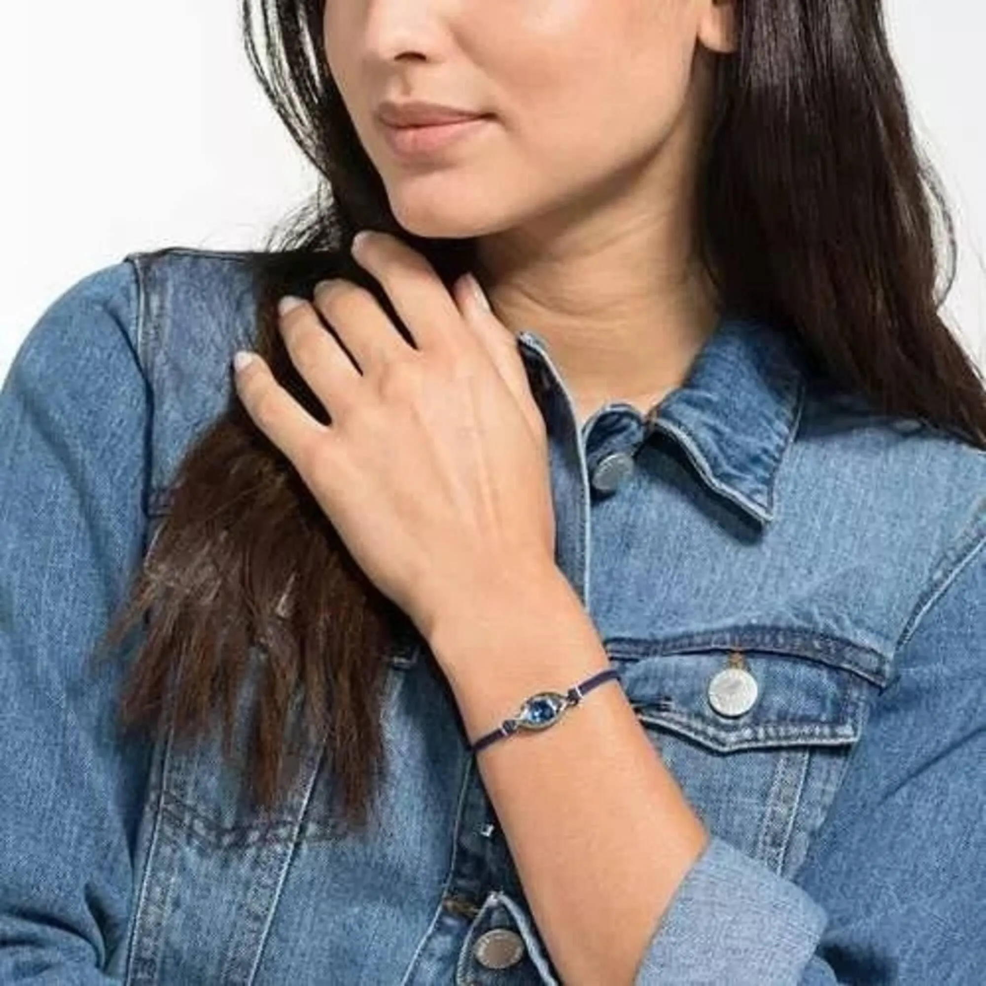 Swarovski Jewelry Swarovski Women's Bracelet - Power Blue Evil Eye Fabric Cord | 5551804