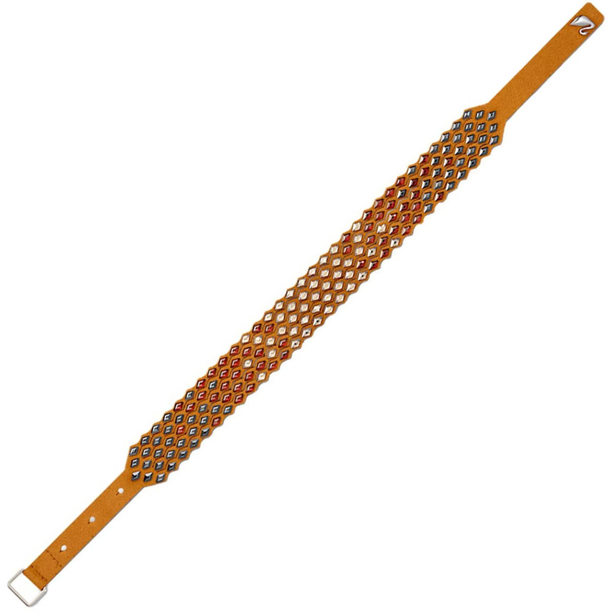 Swarovski Jewelry Swarovski Women's Bracelet - Power Brown Fabric and Red, Gold Crystals | 5572734