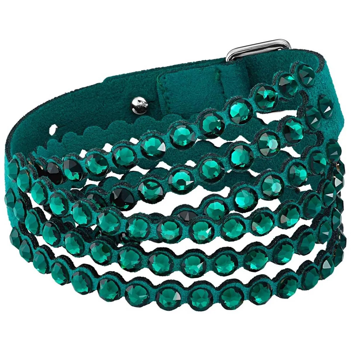 Swarovski Jewelry Swarovski Women's Bracelet - Power Green Crystals Double-Wrap Adjustable | 5511700