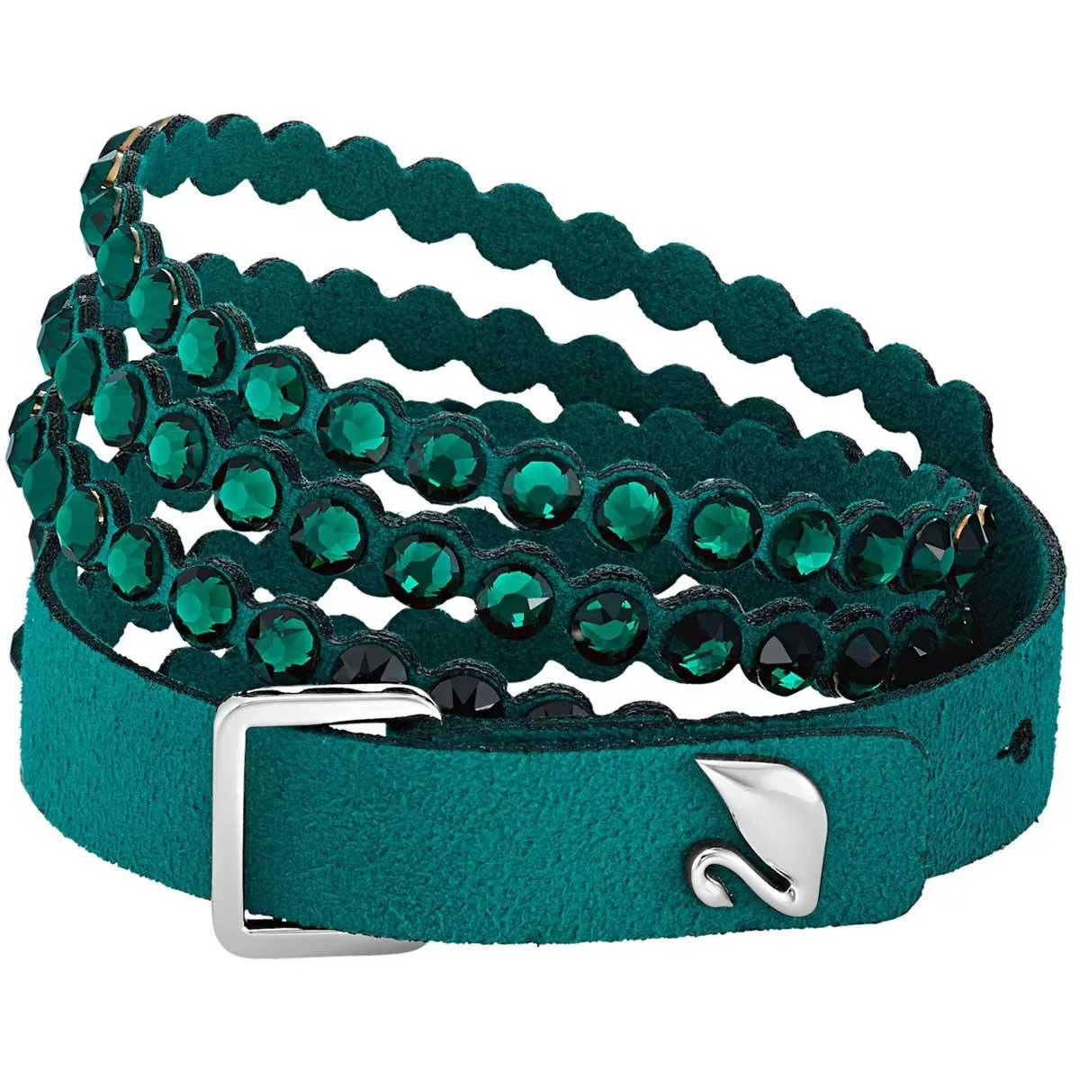 Swarovski Jewelry Swarovski Women's Bracelet - Power Green Crystals Double-Wrap Adjustable | 5511700