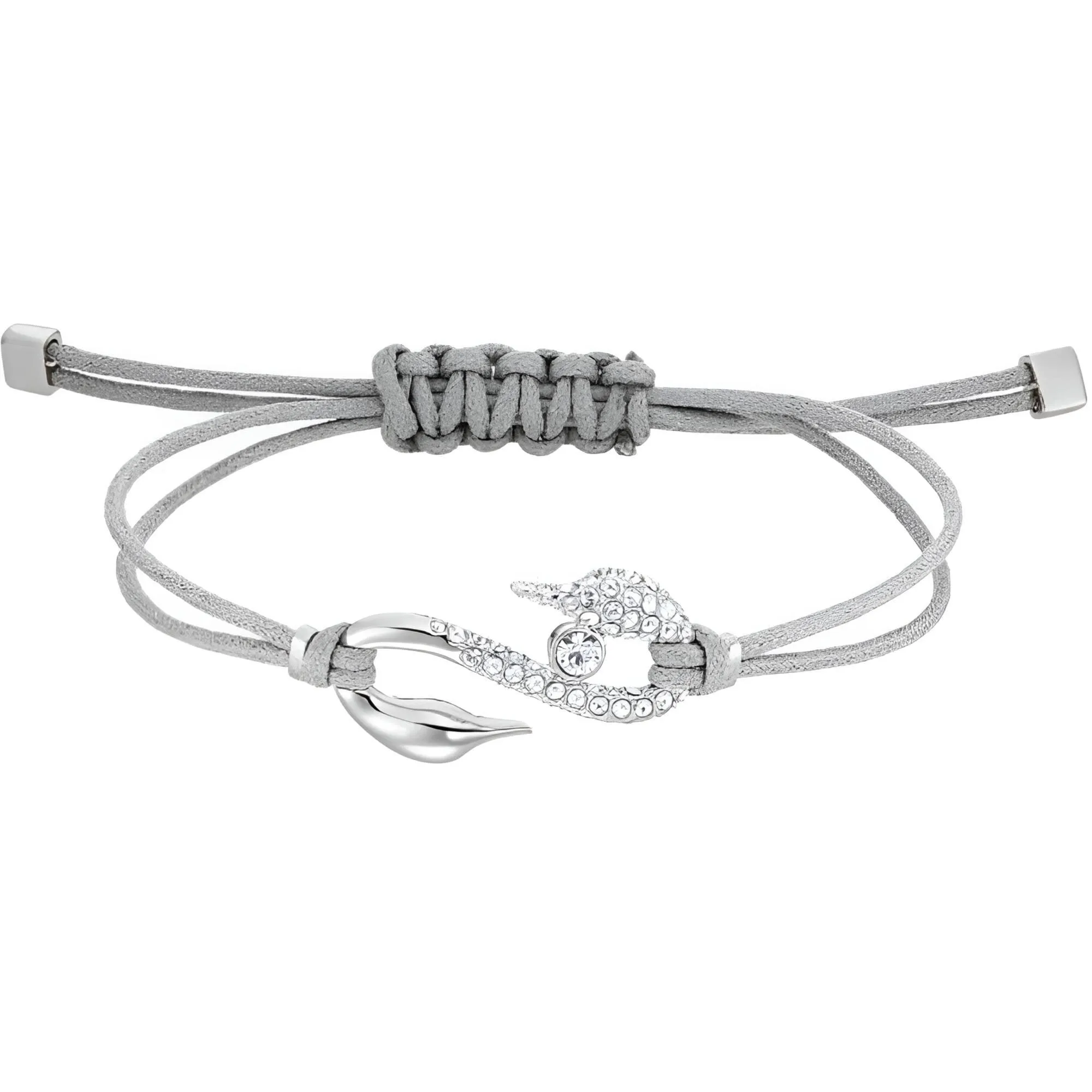 Swarovski Jewelry Swarovski Women's Bracelet - Power Silver S Hook Crystals with Grey Cord | 5511778
