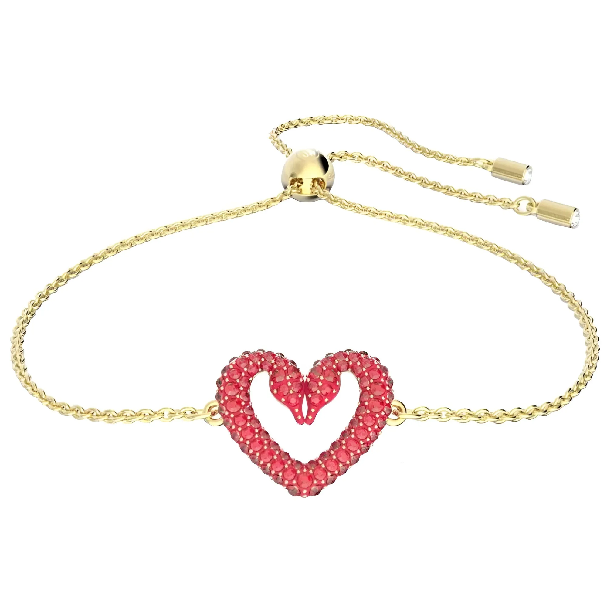 Swarovski Jewelry Swarovski Women's Bracelet - Sablima Red Heart Shape Gold Tone Plated | 5634724