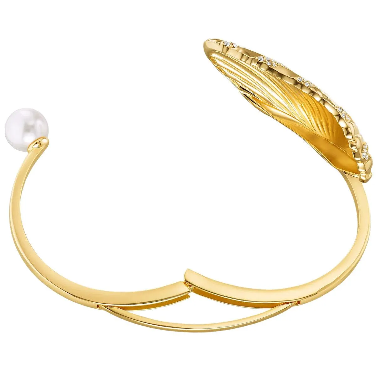 Swarovski Jewelry Swarovski Women's Bracelet - Shell Yellow Gold Plated Crystal Pearl | 5520665