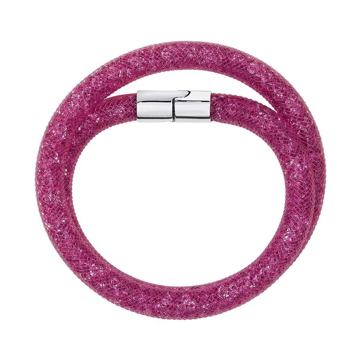 Swarovski Jewelry Swarovski Women's Bracelet - Stardust 15-3/4" Inch Fuchsia Double Wrap | 5089833