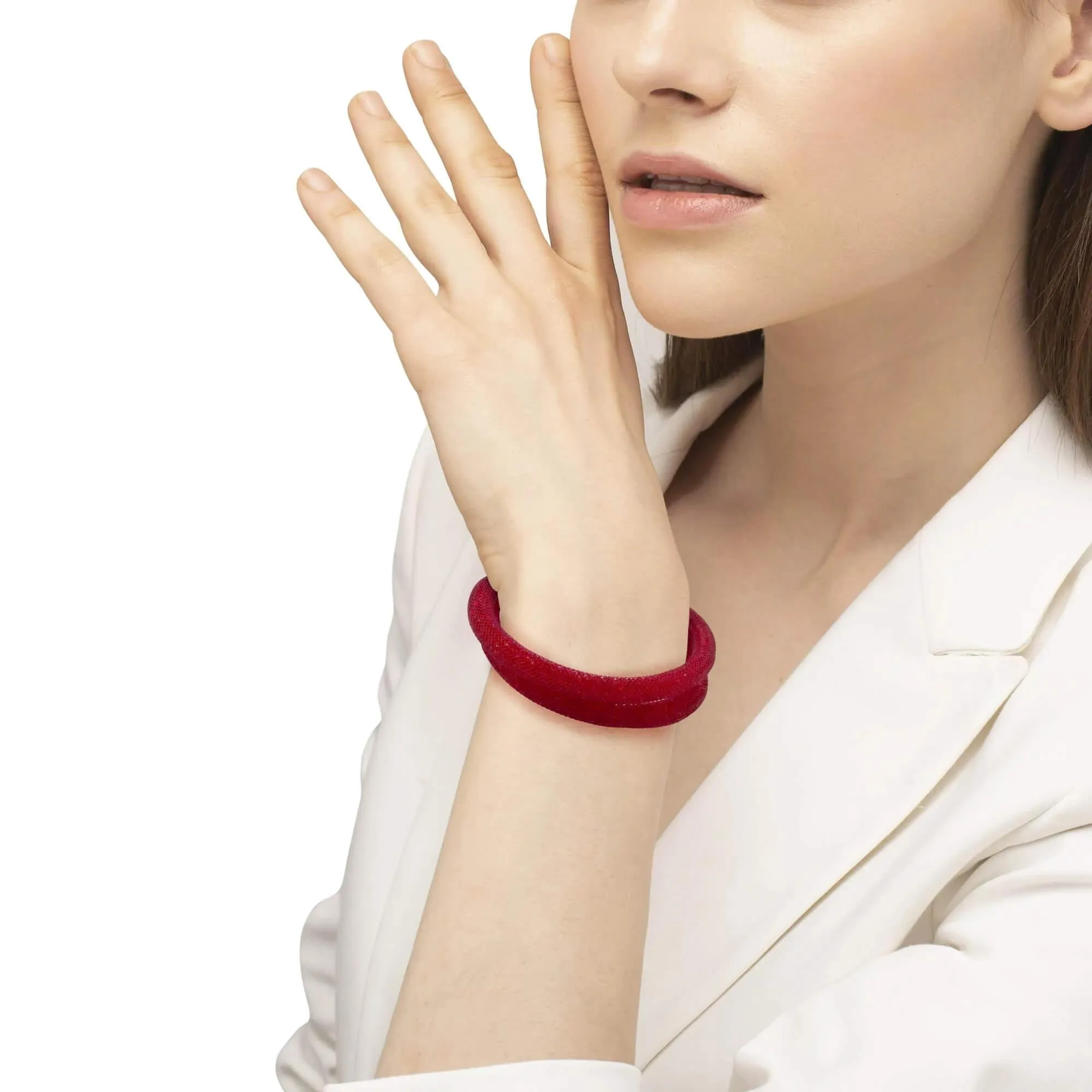 Swarovski Jewelry Swarovski Women's Bracelet - Stardust 15-3/4" Inch Red Crystal Double Wrap | 5184845
