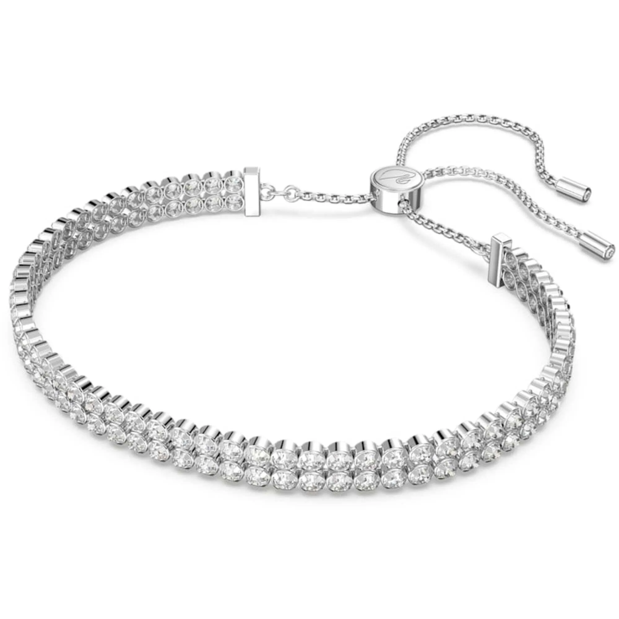 Swarovski Jewelry Swarovski Women's Bracelet - Subtle Crystals Two Strands Rhodium Plated | 5221397