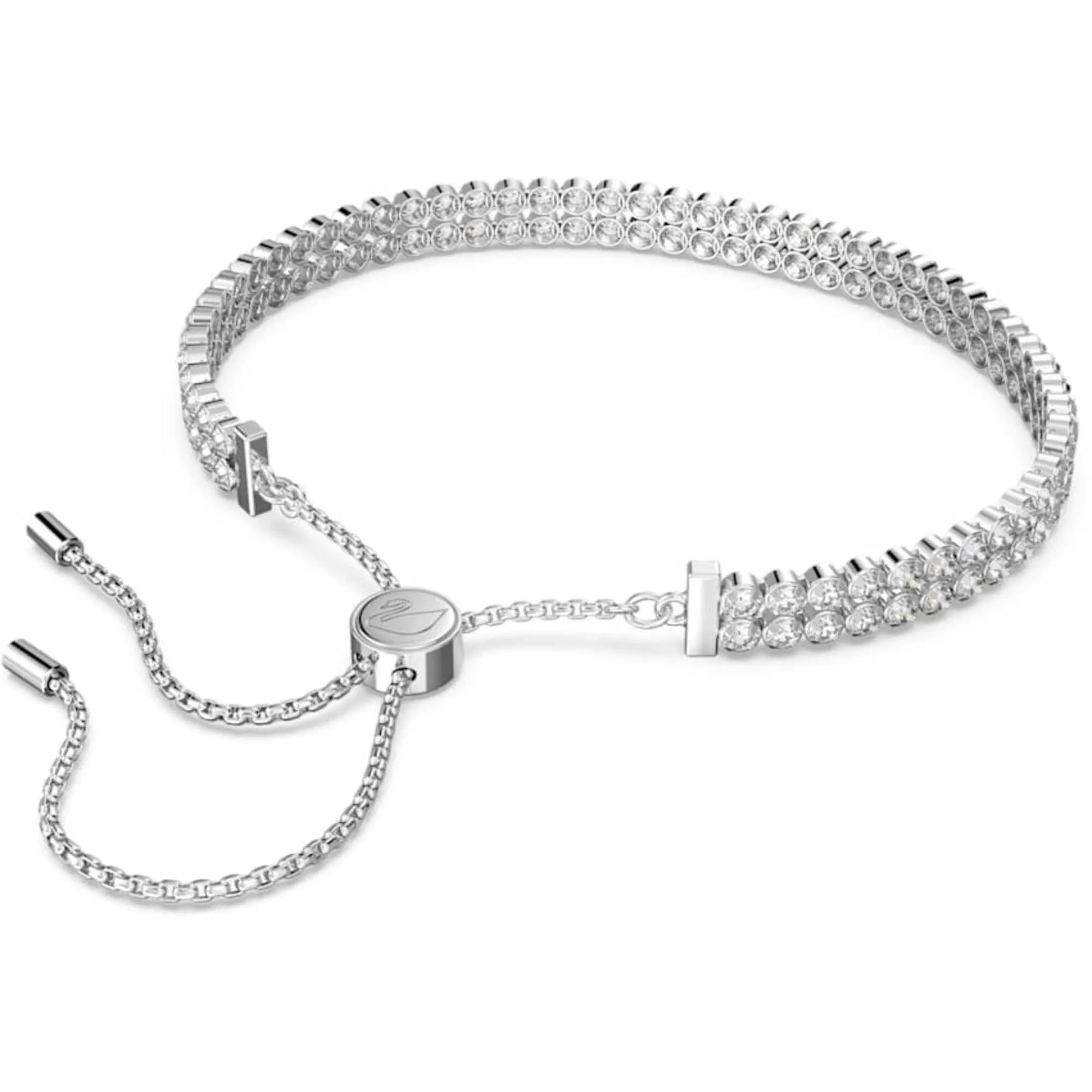 Swarovski Jewelry Swarovski Women's Bracelet - Subtle Crystals Two Strands Rhodium Plated | 5221397