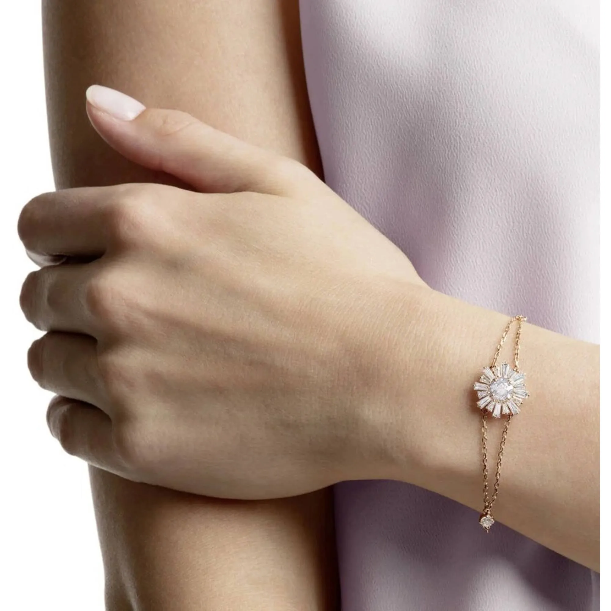 Swarovski Jewelry Swarovski Women's Bracelet - Sunshine White Crystal Motif Rose Gold Plated | 5451357