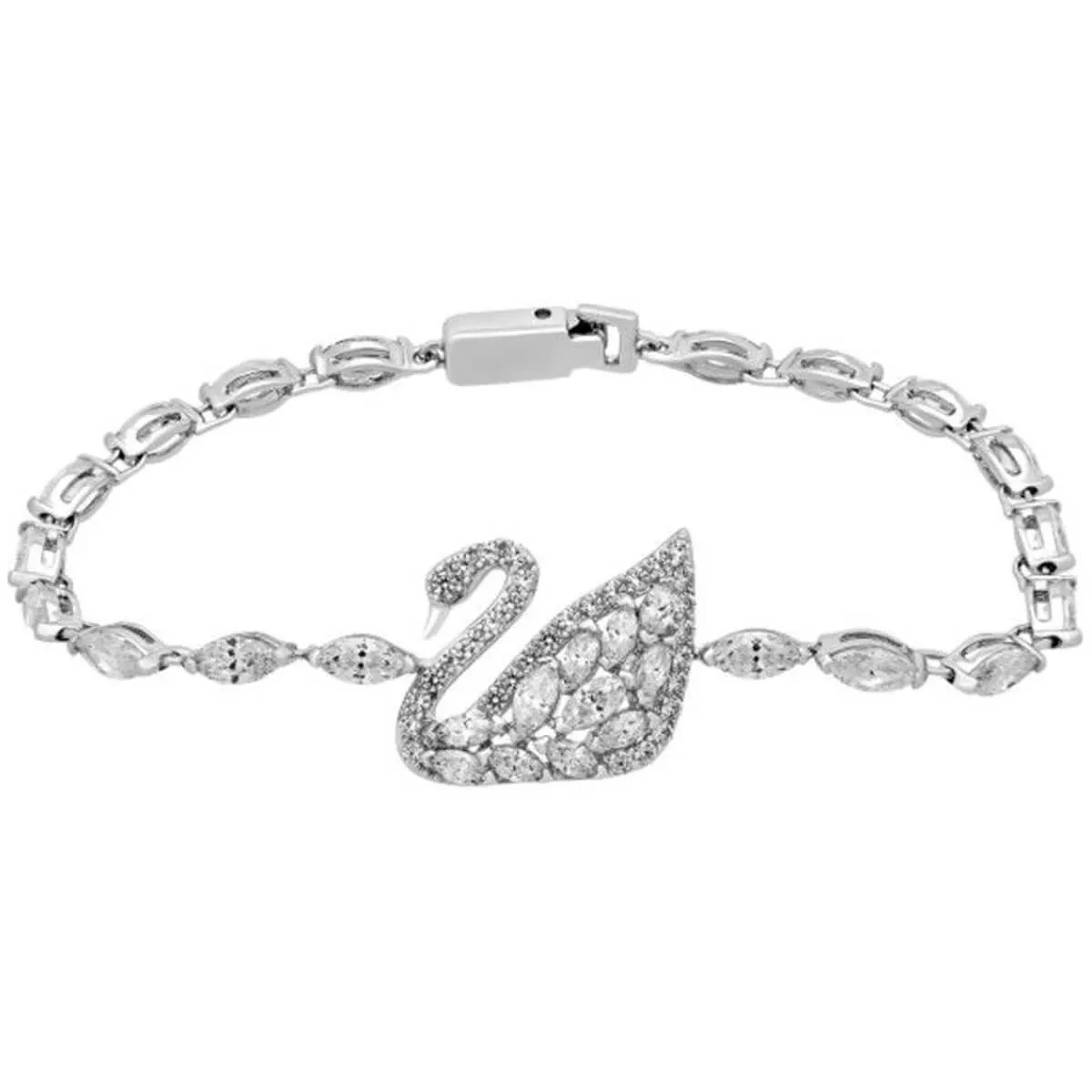 Swarovski Jewelry Swarovski Women's Bracelet - Swan Lake Rhodium Plated Clear Crystal | 5200942
