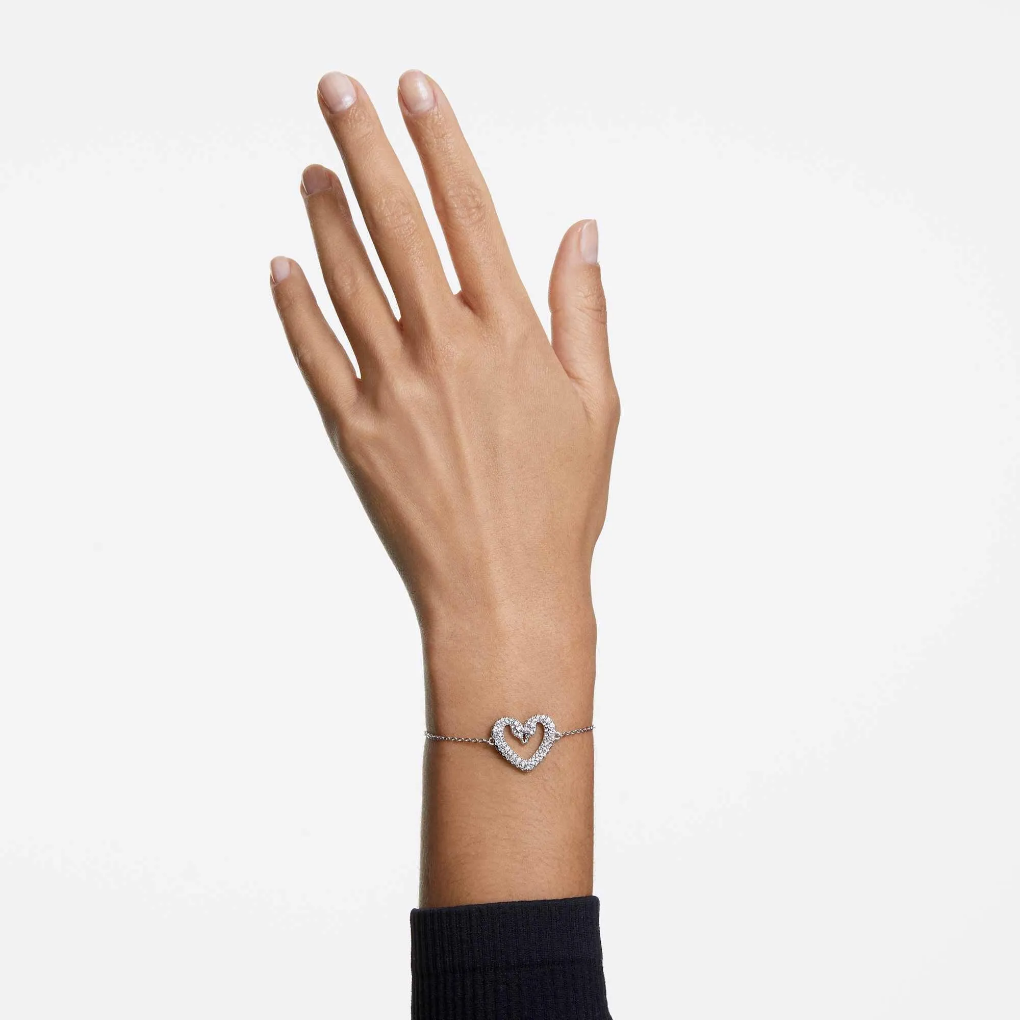 Swarovski Jewelry Swarovski Women's Bracelet - Una Heart Shape Rhodium Plated Crystal | 5625534