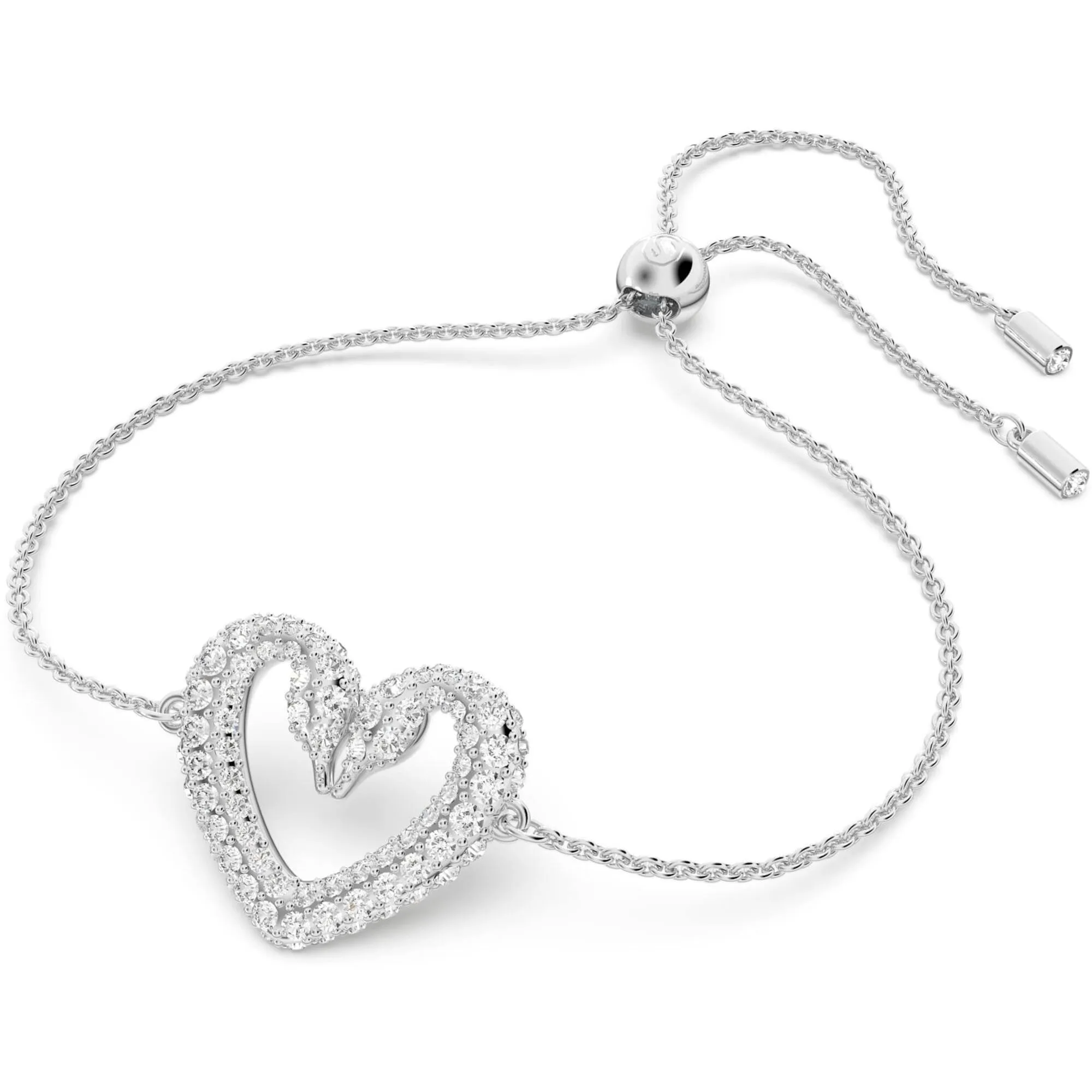 Swarovski Jewelry Swarovski Women's Bracelet - Una Heart Shape Rhodium Plated Crystal | 5625534