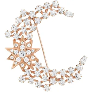 Swarovski Jewelry Swarovski Women's Brooch - MoonSun Rose Gold Tone Plated with Star Motif | 5489775