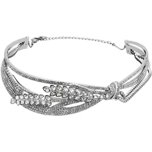 Swarovski Jewelry Swarovski Women's Choker Necklace - Lucia Rhodium Plated Clear Crystal Knot | 5388861