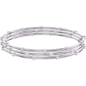Swarovski Jewelry Swarovski Women's Cluster Bangle - Moonsun Rhodium Plated Crystal Silver | 5508875