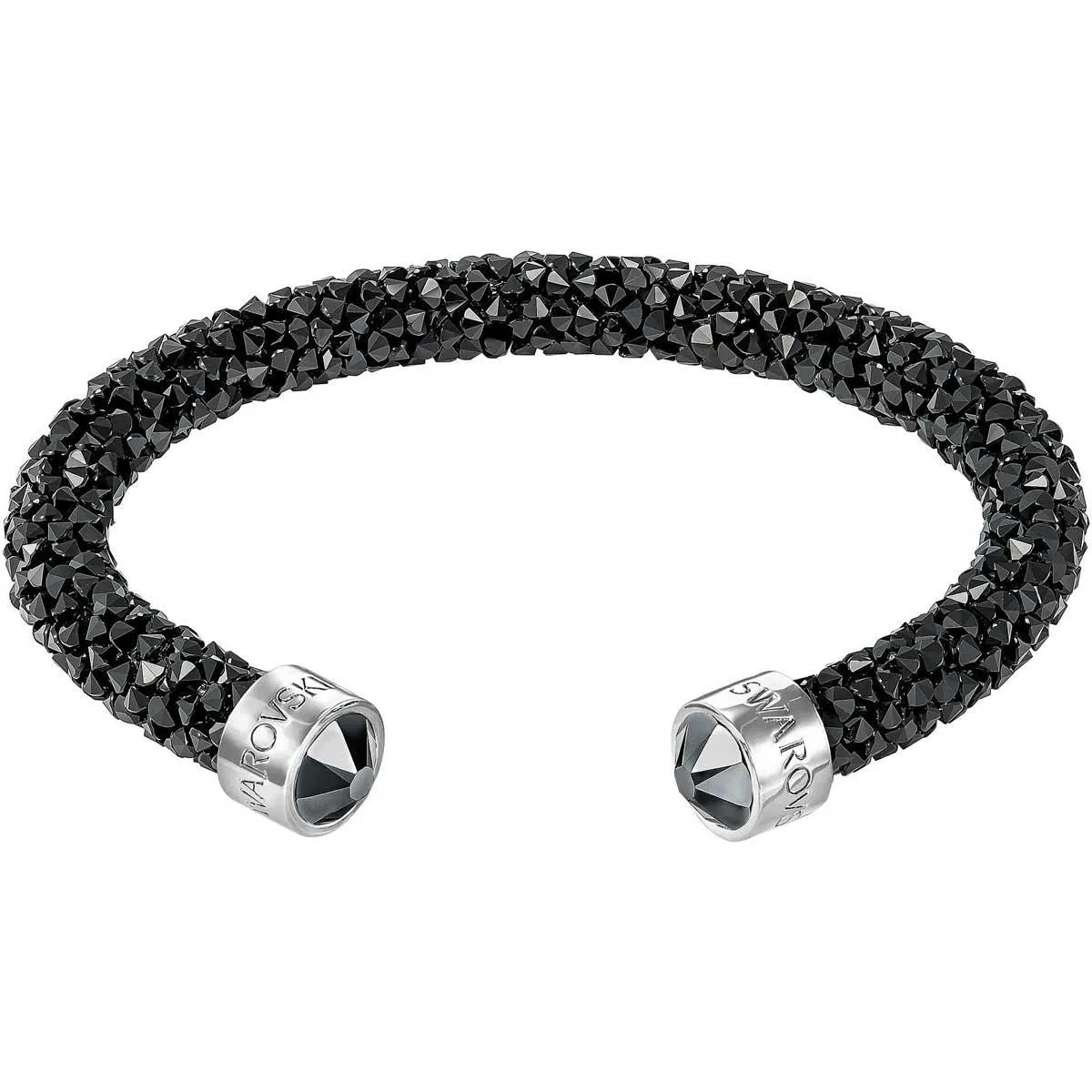 Swarovski Jewelry Swarovski Women's Cuff Bangel - Crystaldust Rhodium Plated Crystal Black | 5250073