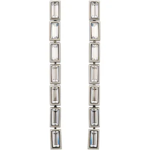 Swarovski Jewelry Swarovski Women's Drop Earrings - Fluid Palladium Plated Grey Crystals Long | 5455643
