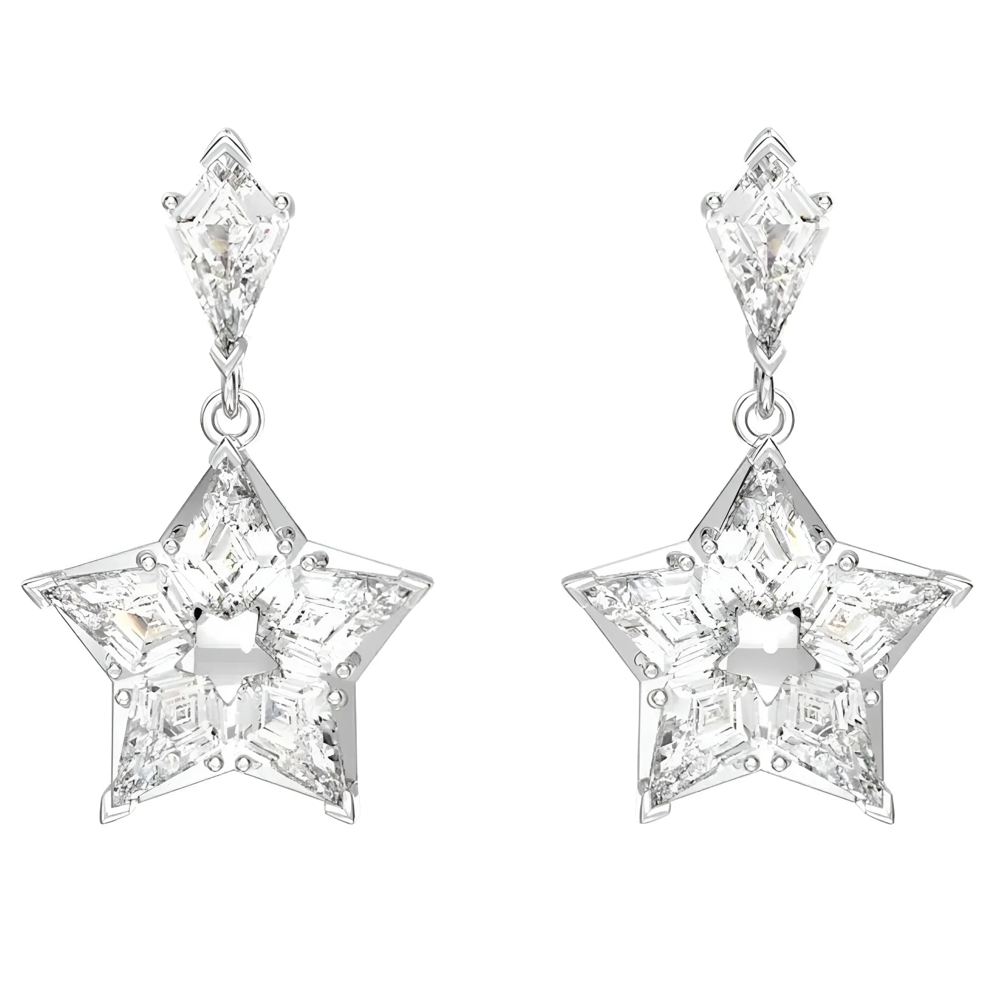 Swarovski Jewelry Swarovski Women's Drop Earrings - Stella Kite Cut Star White Rhodium Plated | 5652002