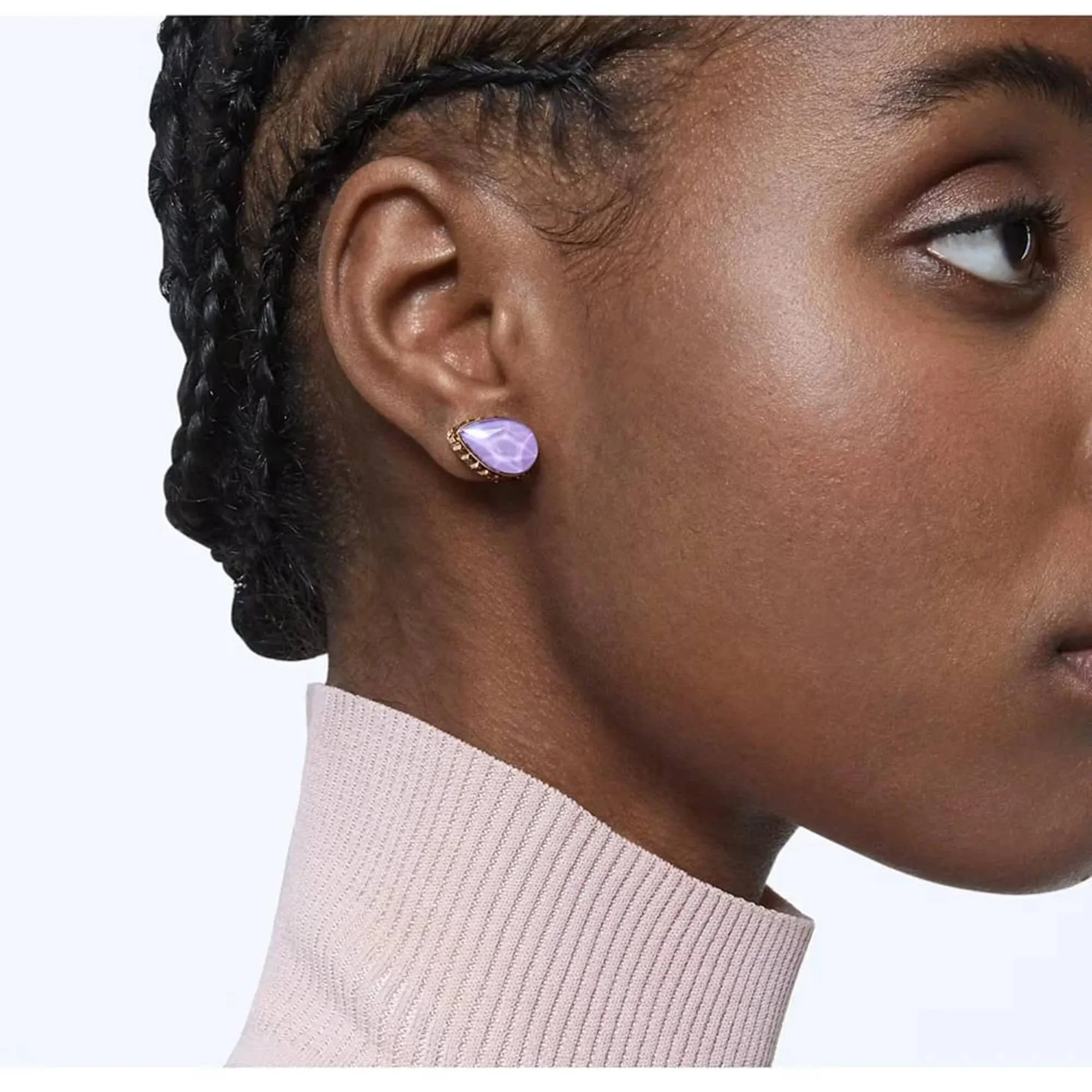 Swarovski Jewelry Swarovski Women's Earrings - Chroma Purple Pear Shaped Crystal Gold Tone | 5641405