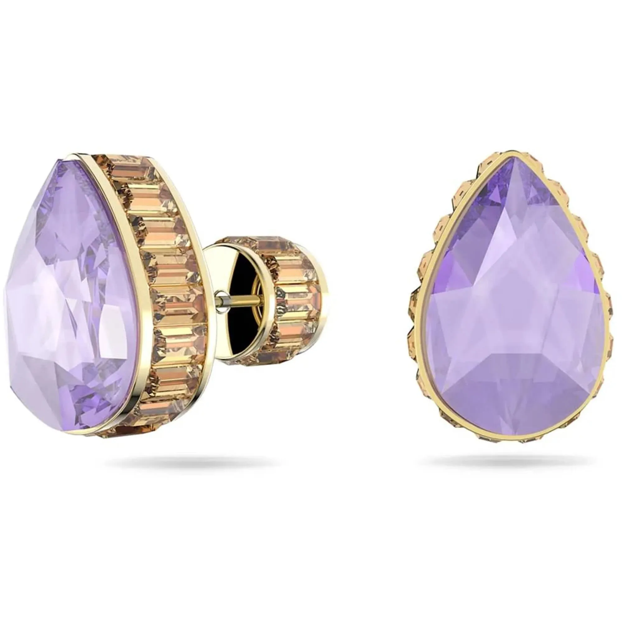 Swarovski Jewelry Swarovski Women's Earrings - Chroma Purple Pear Shaped Crystal Gold Tone | 5641405