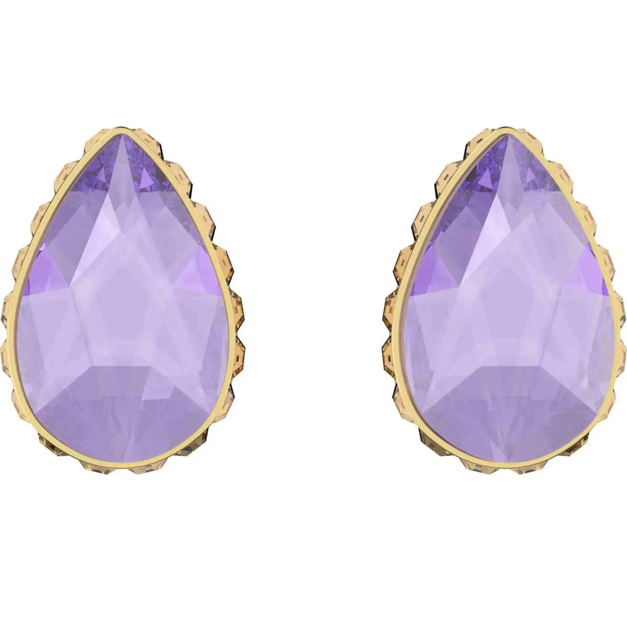 Swarovski Jewelry Swarovski Women's Earrings - Chroma Purple Pear Shaped Crystal Gold Tone | 5641405