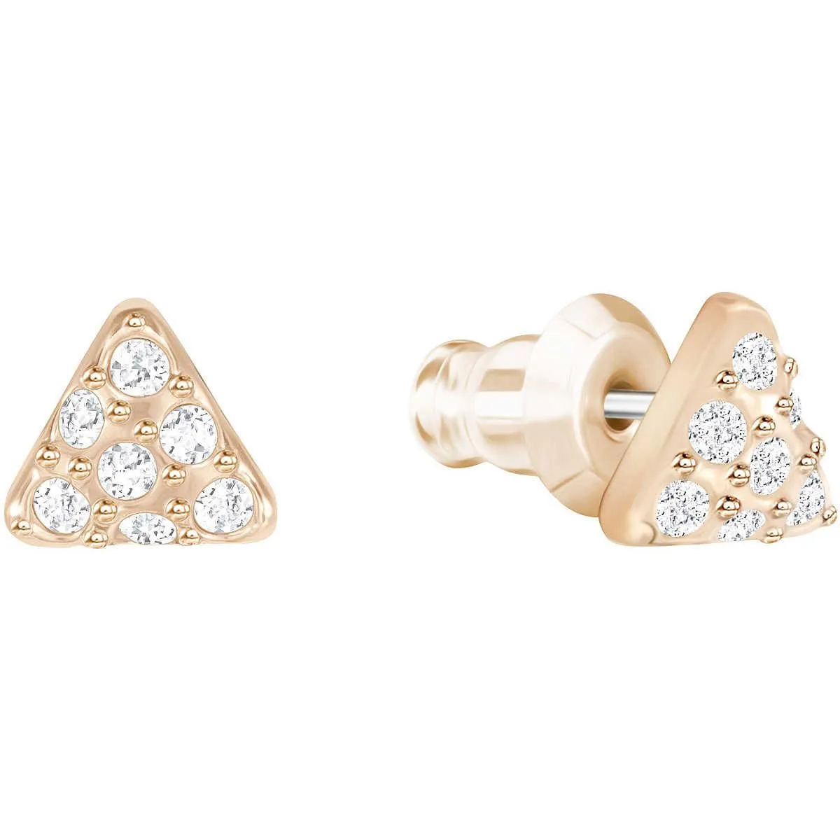 Swarovski Jewelry Swarovski Women's Earrings - Facet Swan Crystals Pave Rose Gold Pierced | 5358058