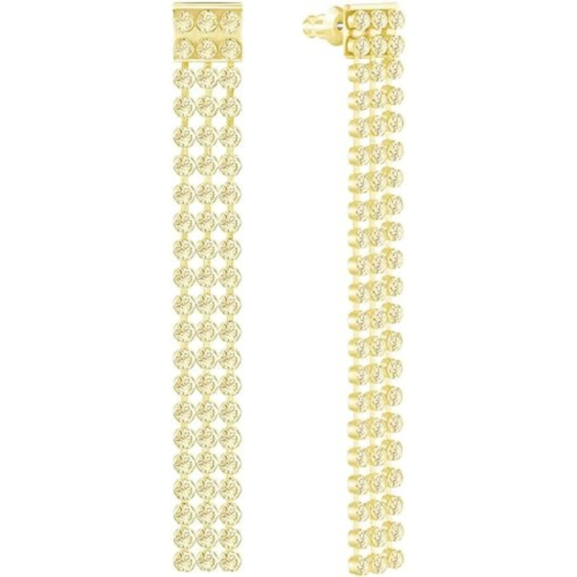 Swarovski Jewelry Swarovski Women's Earrings - Fit Gold Plated Long Dangle with White Crystals | 5364807