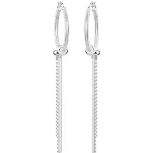 Swarovski Jewelry Swarovski Women's Earrings - Lifelong Crystal Rhodium Plated Hoop Pierced | 5392184