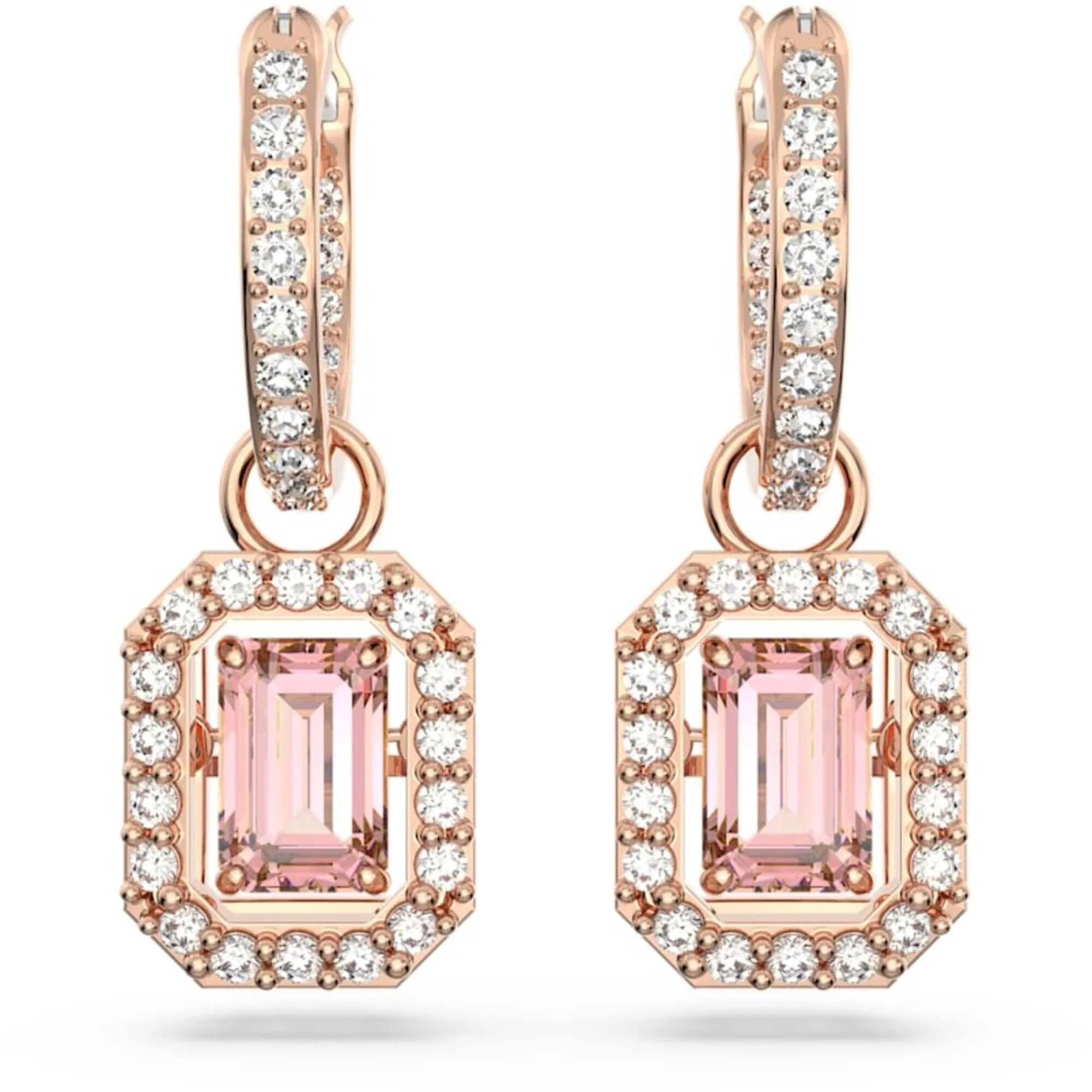 Swarovski Jewelry Swarovski Women's Earrings - Millenia Octagon Cut Pink Stone Rose Gold | 5649474