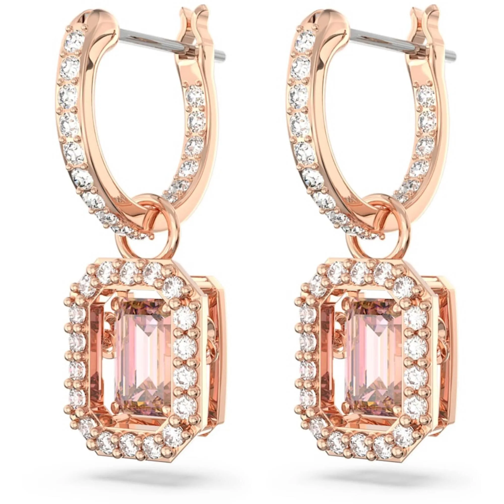 Swarovski Jewelry Swarovski Women's Earrings - Millenia Octagon Cut Pink Stone Rose Gold | 5649474