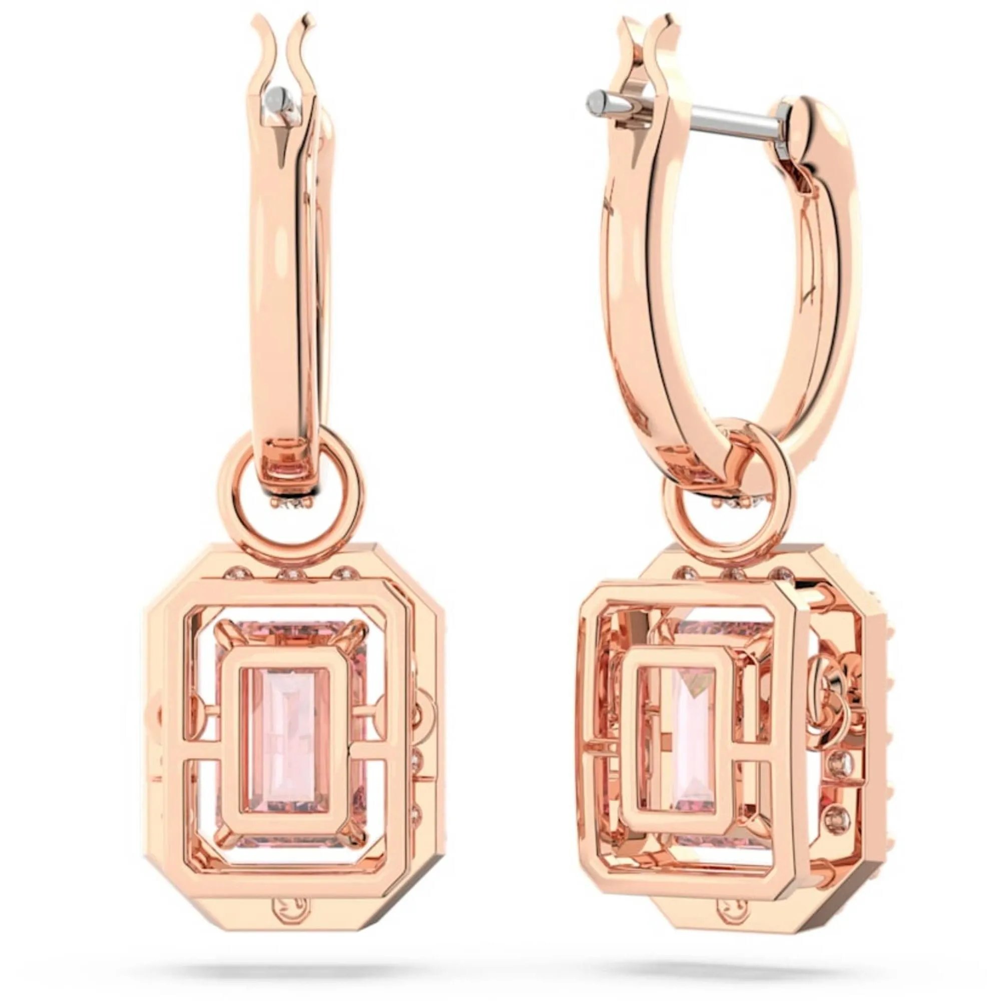 Swarovski Jewelry Swarovski Women's Earrings - Millenia Octagon Cut Pink Stone Rose Gold | 5649474