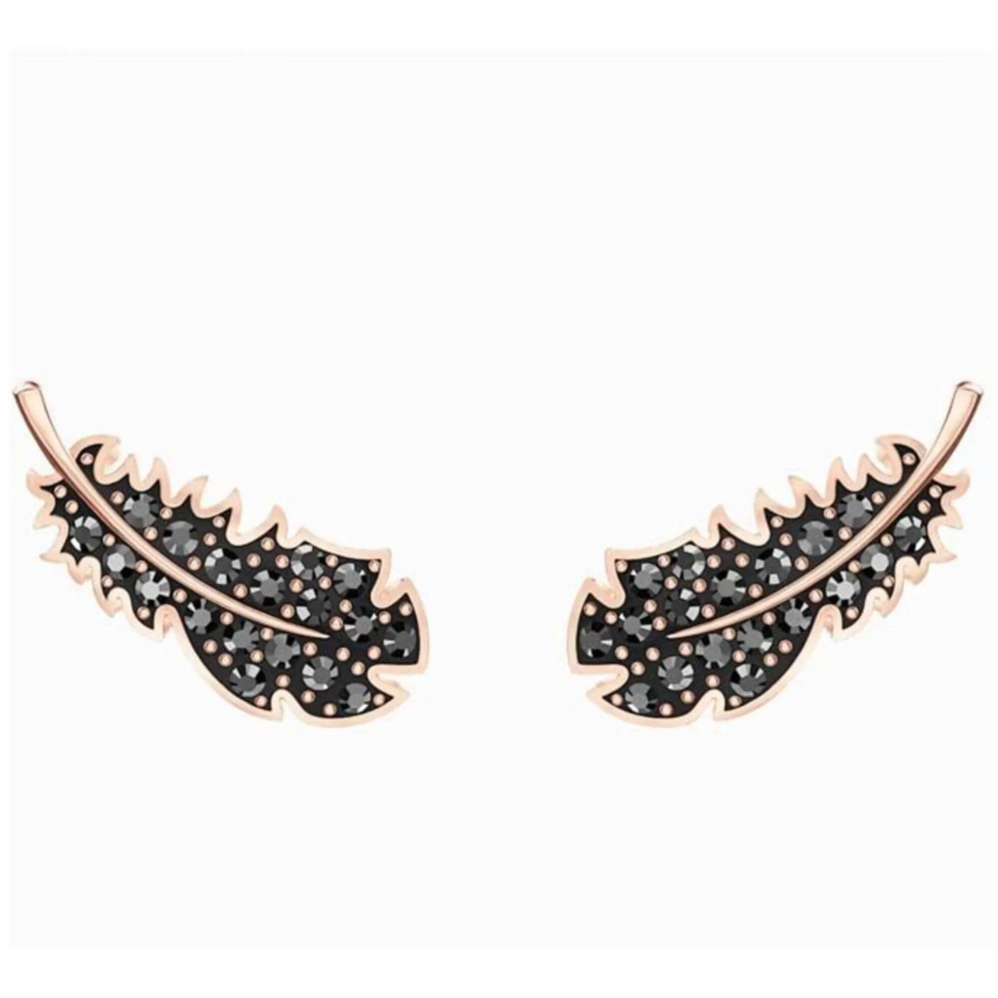 Swarovski Jewelry Swarovski Women's Earrings - Power Rose Gold Plated Black Crystals | 5516010