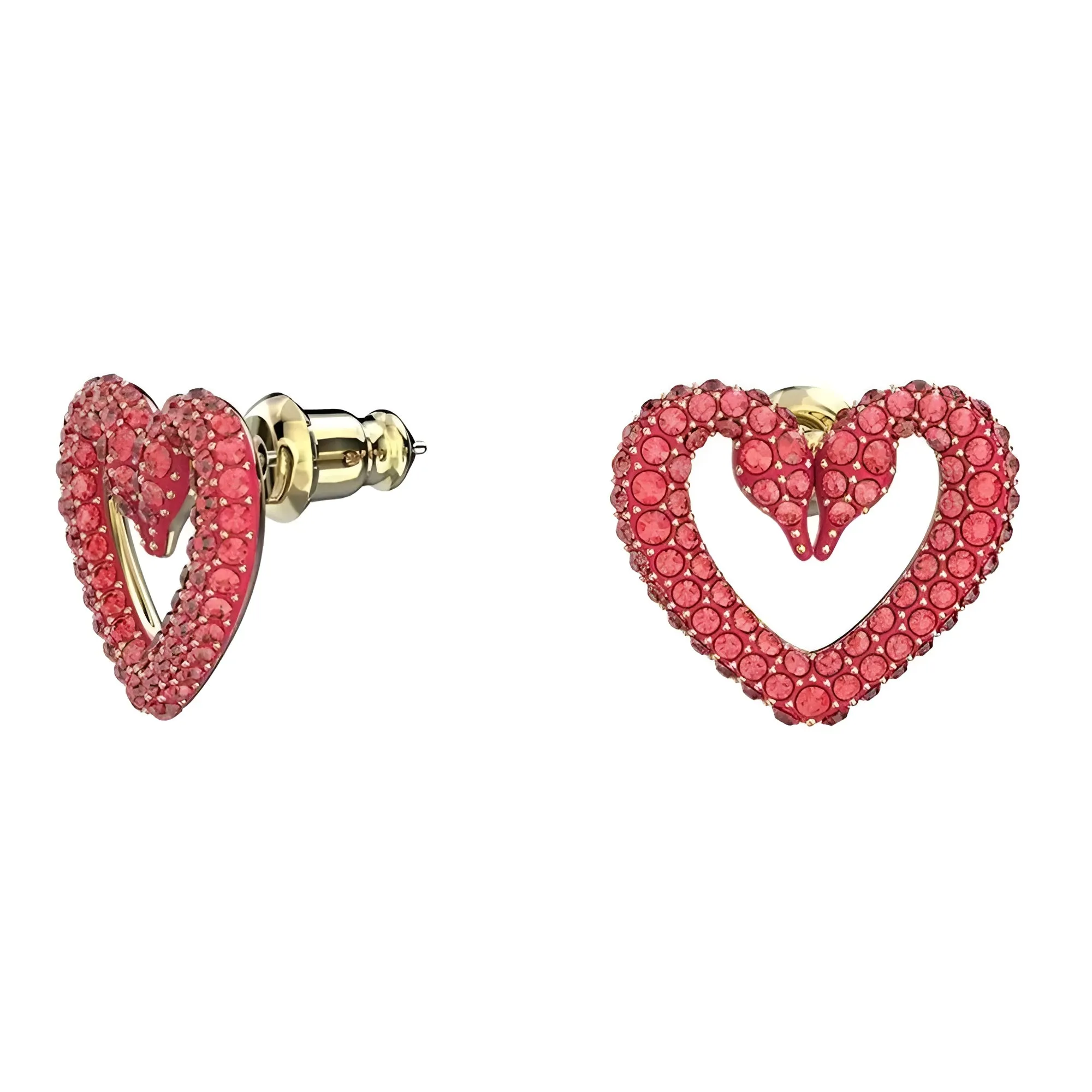 Swarovski Jewelry Swarovski Women's Earrings - Sablima Red Heart Shape Gold Tone Plated | 5634812