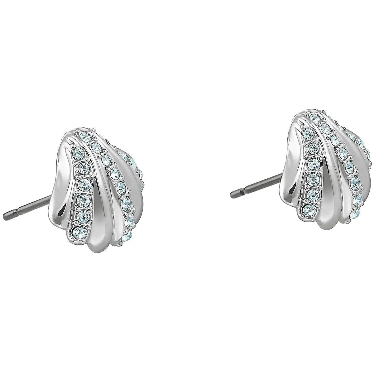 Swarovski Jewelry Swarovski Women's Earrings - Shell Rhodium Plated Blue Crystals Pierced | 5526494