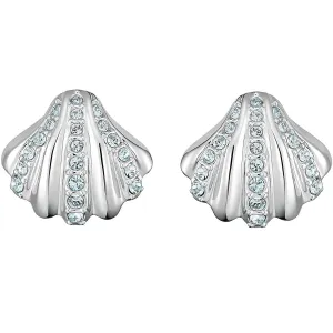Swarovski Jewelry Swarovski Women's Earrings - Shell Rhodium Plated Blue Crystals Pierced | 5526494
