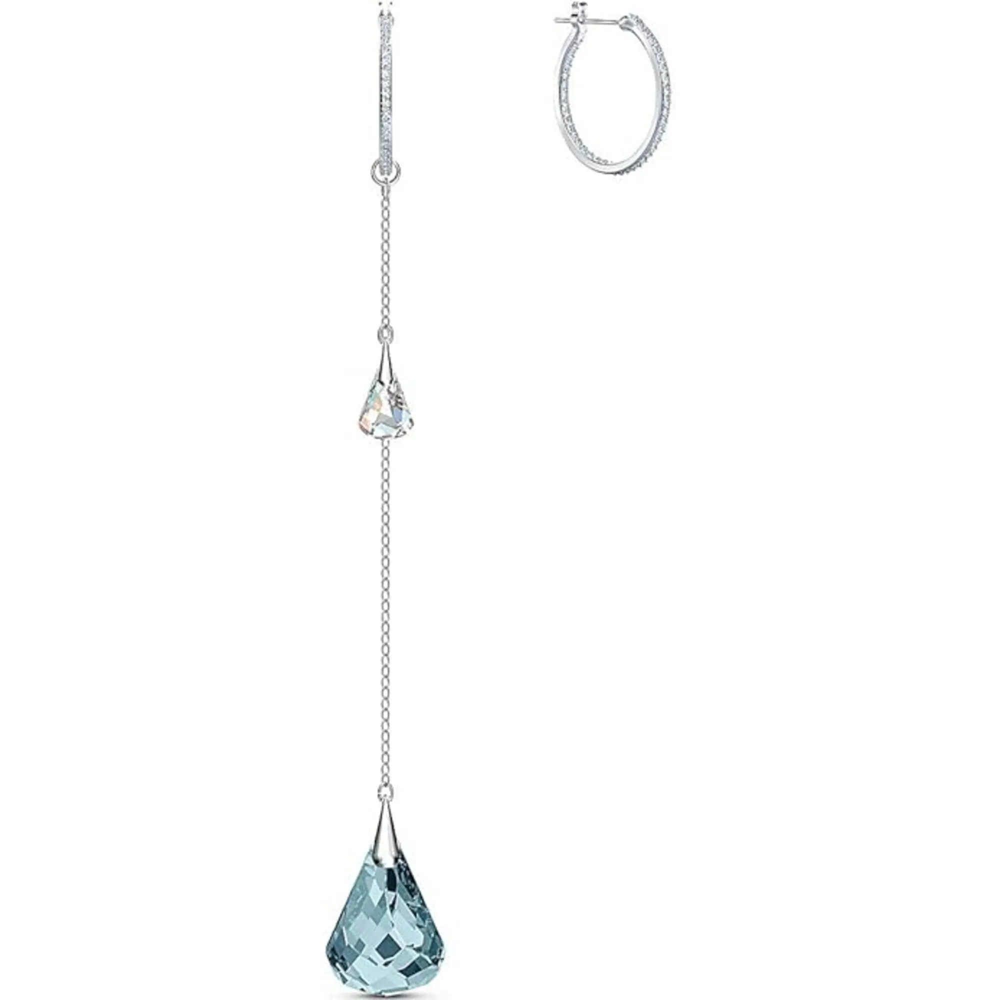 Swarovski Jewelry Swarovski Women's Earrings - Spirit Rhodium Plated Hoop Pierced Crystal | 5521784