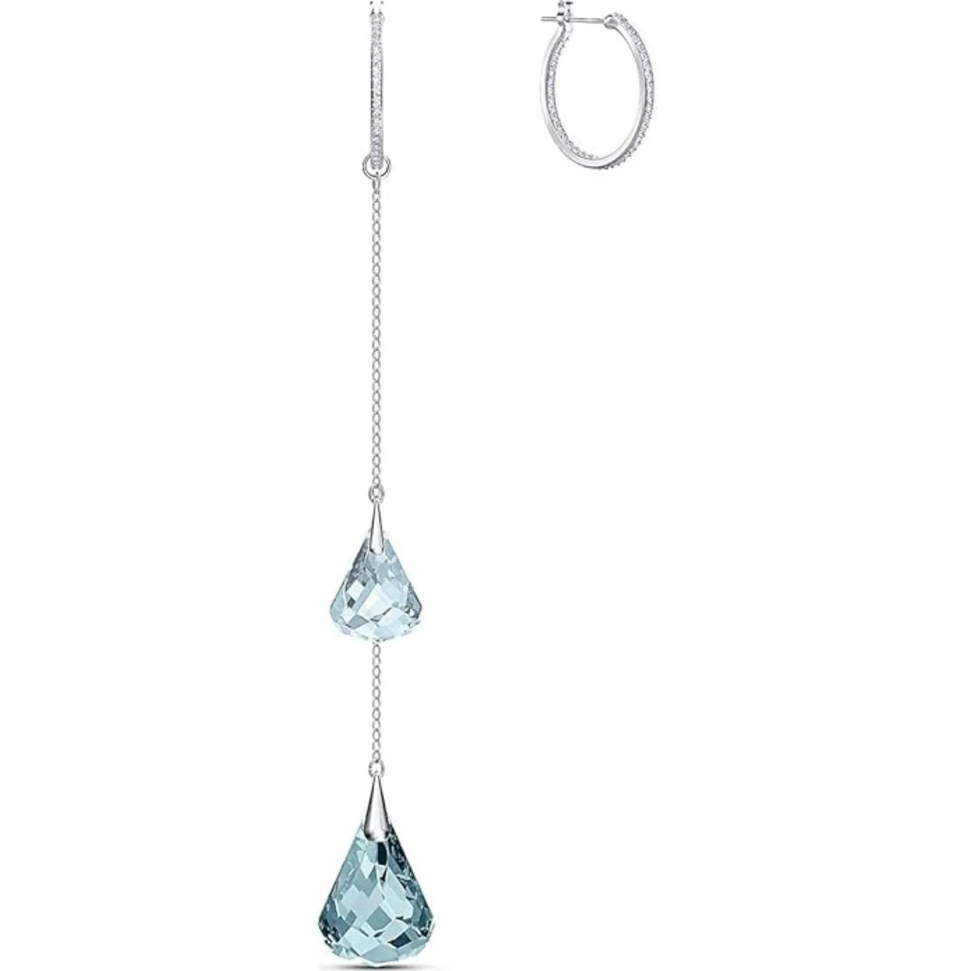 Swarovski Jewelry Swarovski Women's Earrings - Spirit Rhodium Plated Hoop Pierced Crystal | 5521784